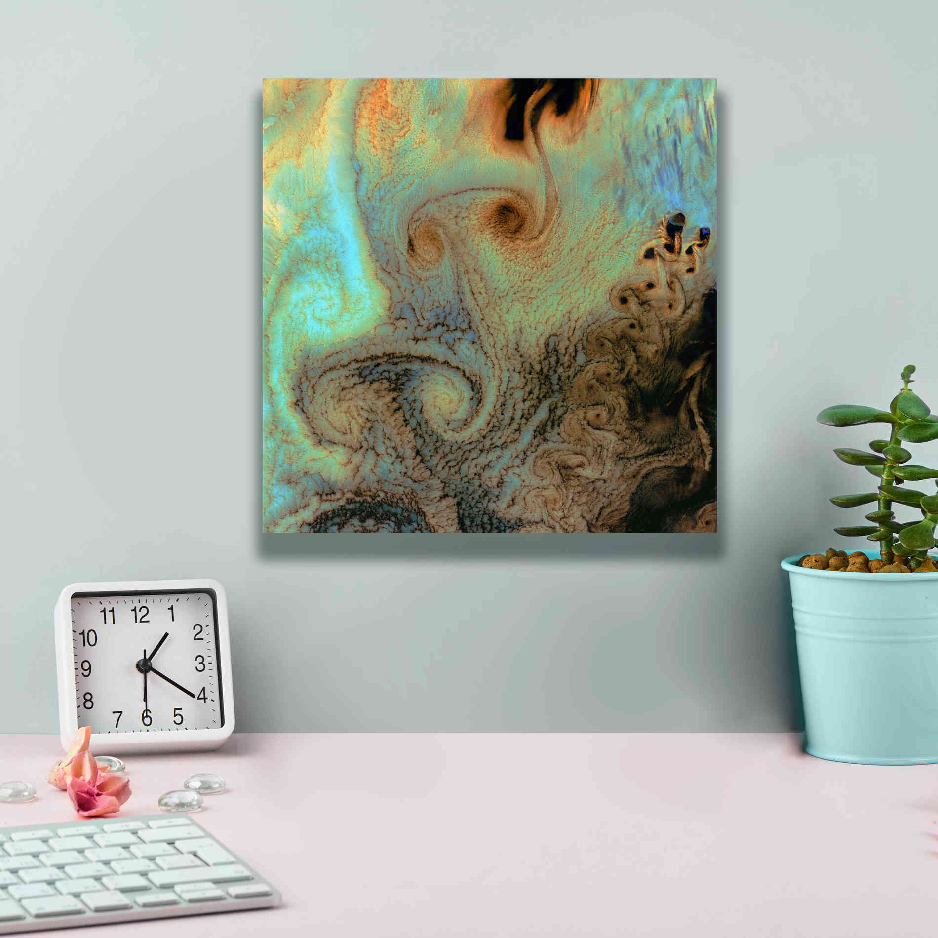 'Earth as Art: Von Karman Vortices' Canvas Wall Art,12 x 12
