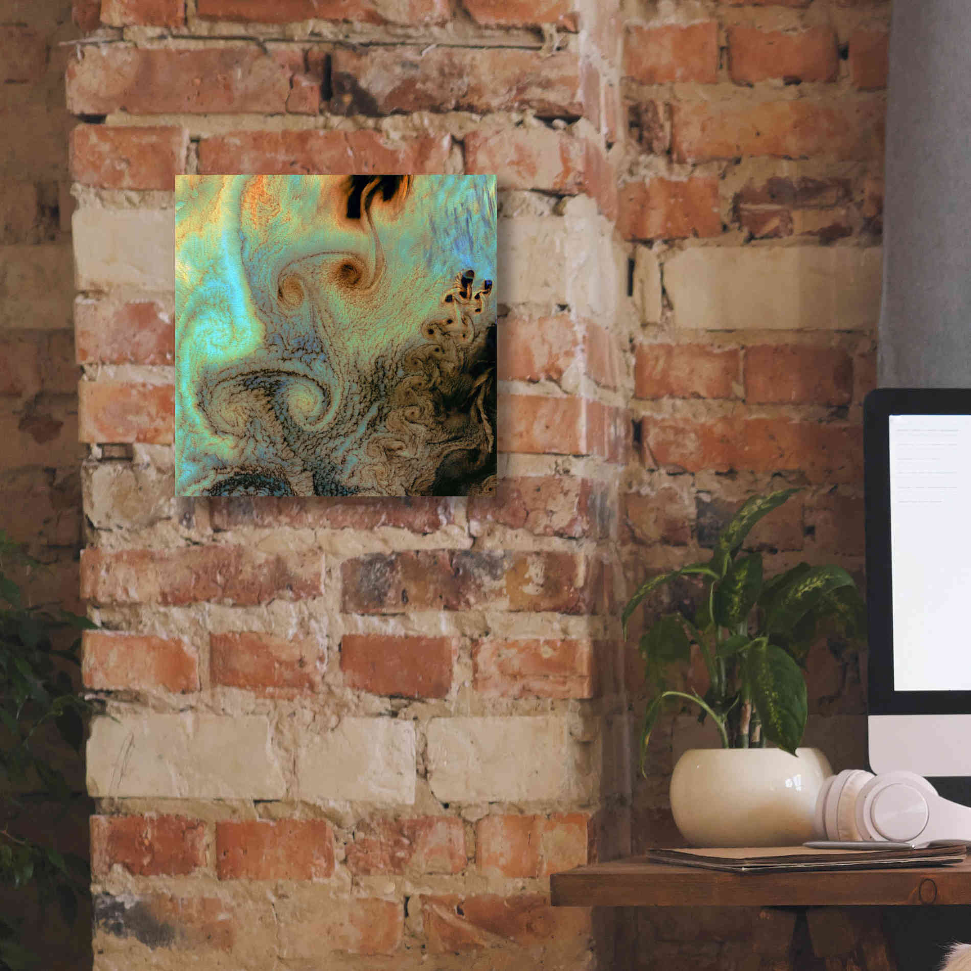 'Earth as Art: Von Karman Vortices' Canvas Wall Art,12 x 12