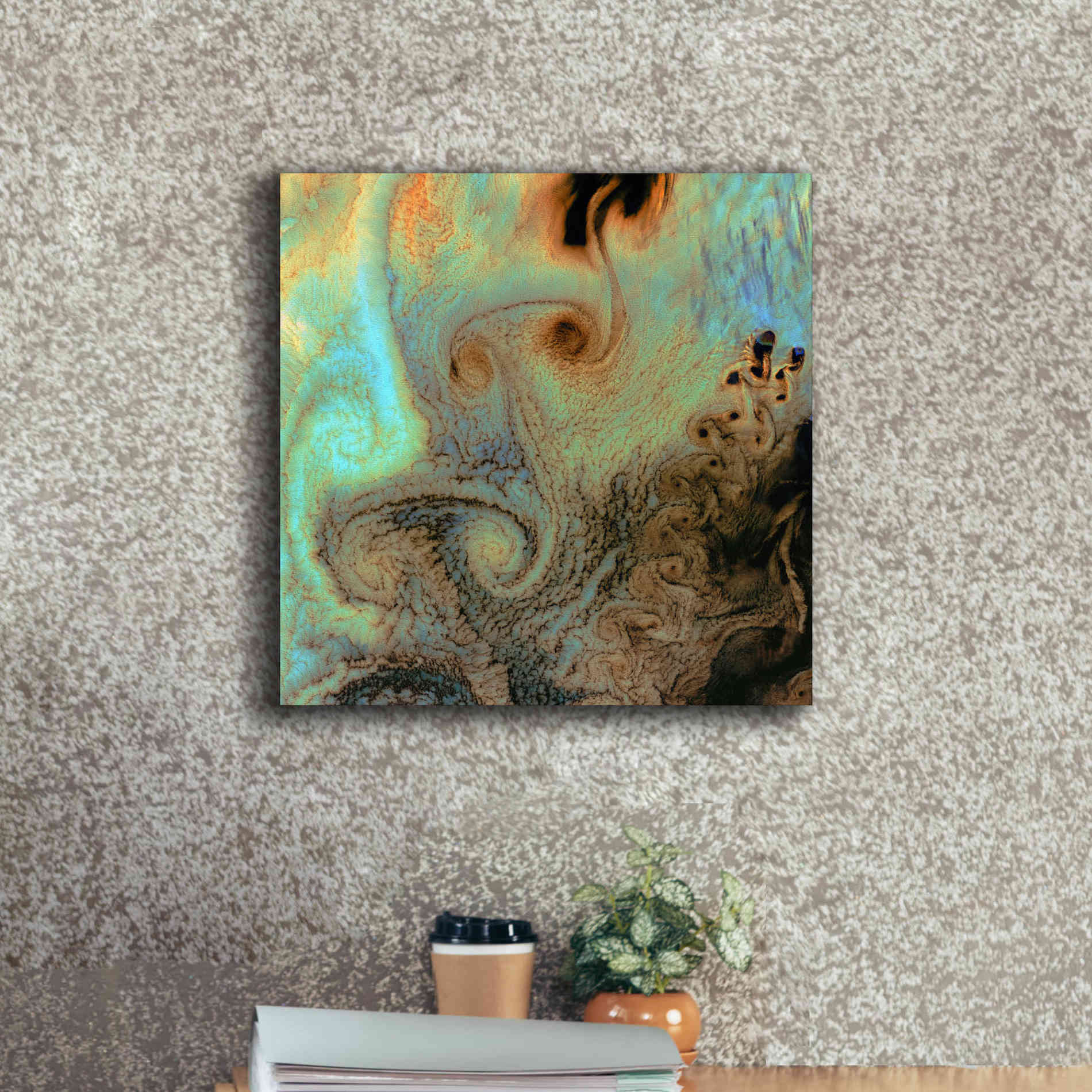 'Earth as Art: Von Karman Vortices' Canvas Wall Art,18 x 18