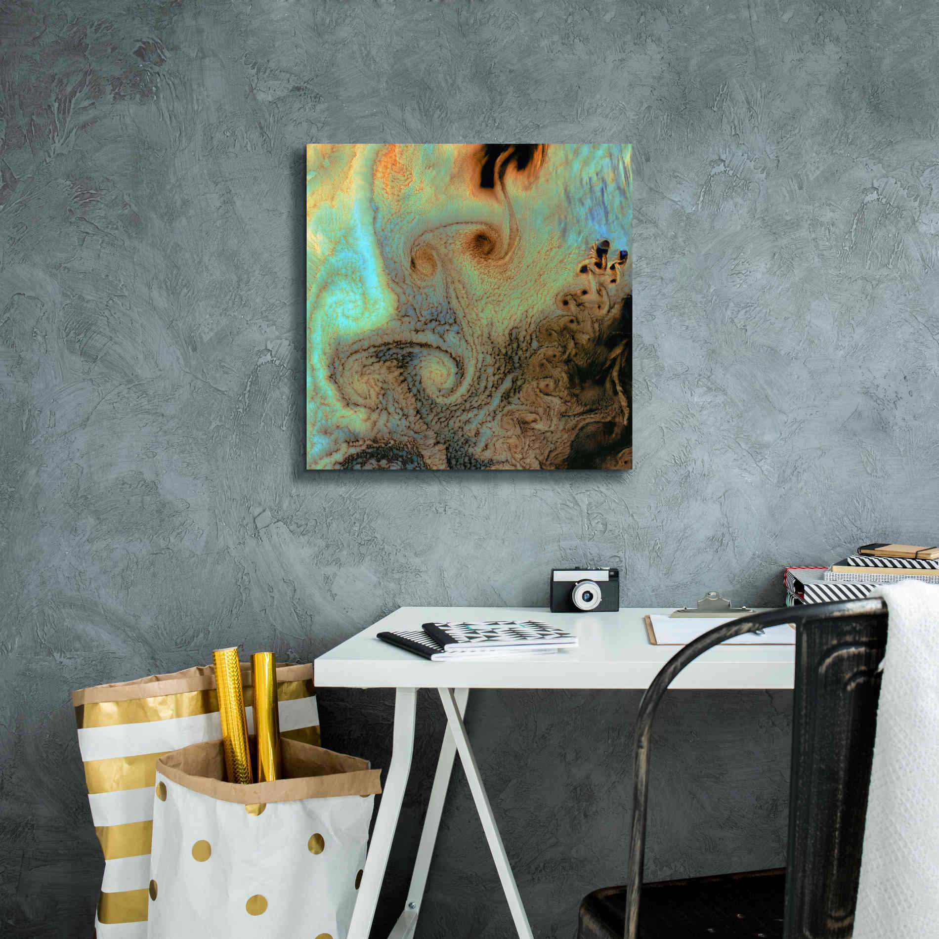 'Earth as Art: Von Karman Vortices' Canvas Wall Art,18 x 18