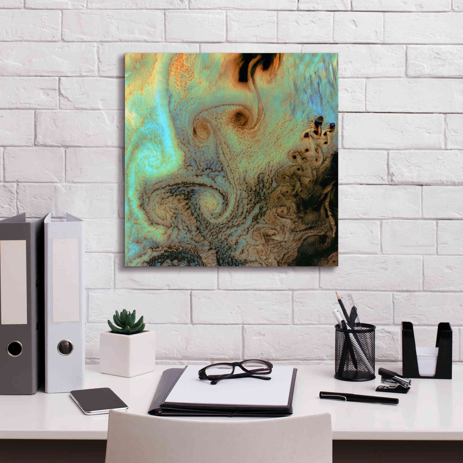 'Earth as Art: Von Karman Vortices' Canvas Wall Art,18 x 18