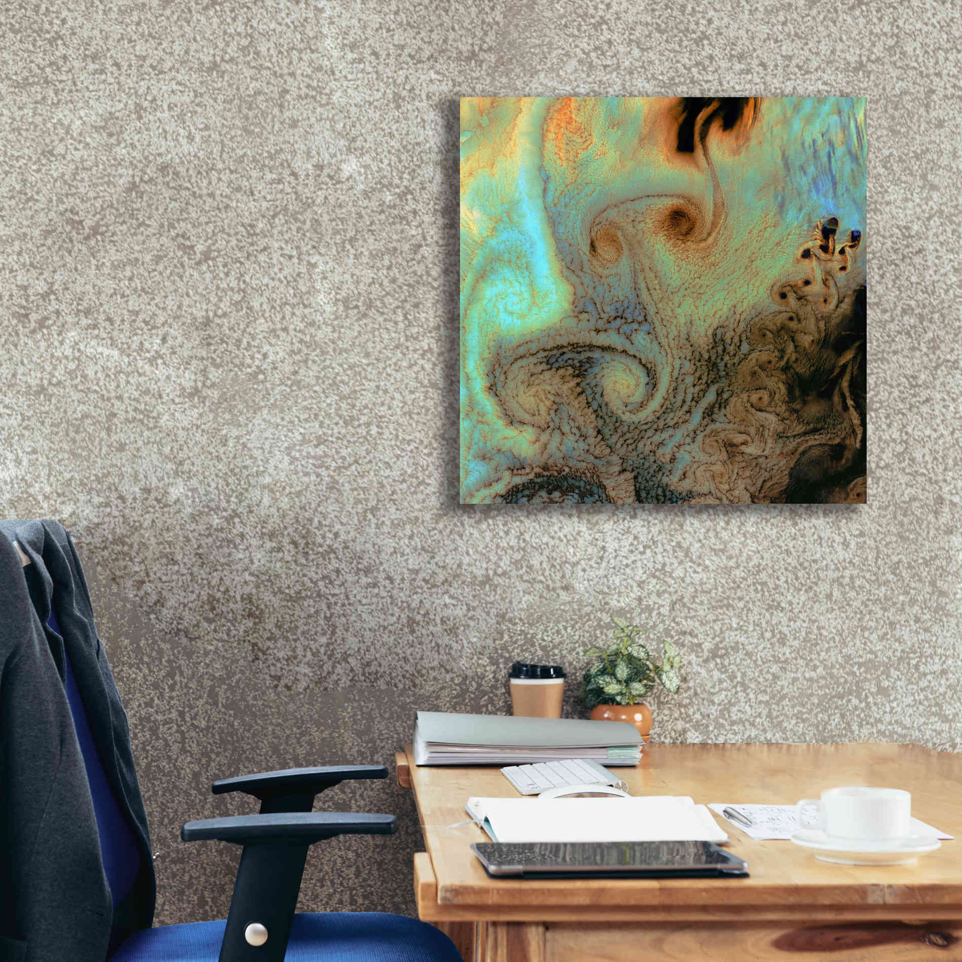 'Earth as Art: Von Karman Vortices' Canvas Wall Art,26 x 26