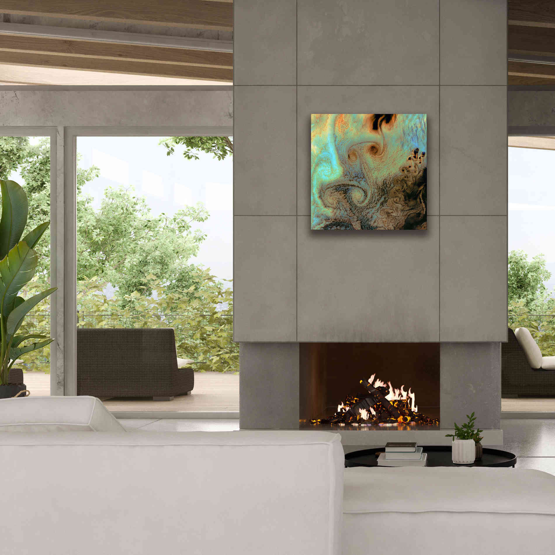 'Earth as Art: Von Karman Vortices' Canvas Wall Art,26 x 26