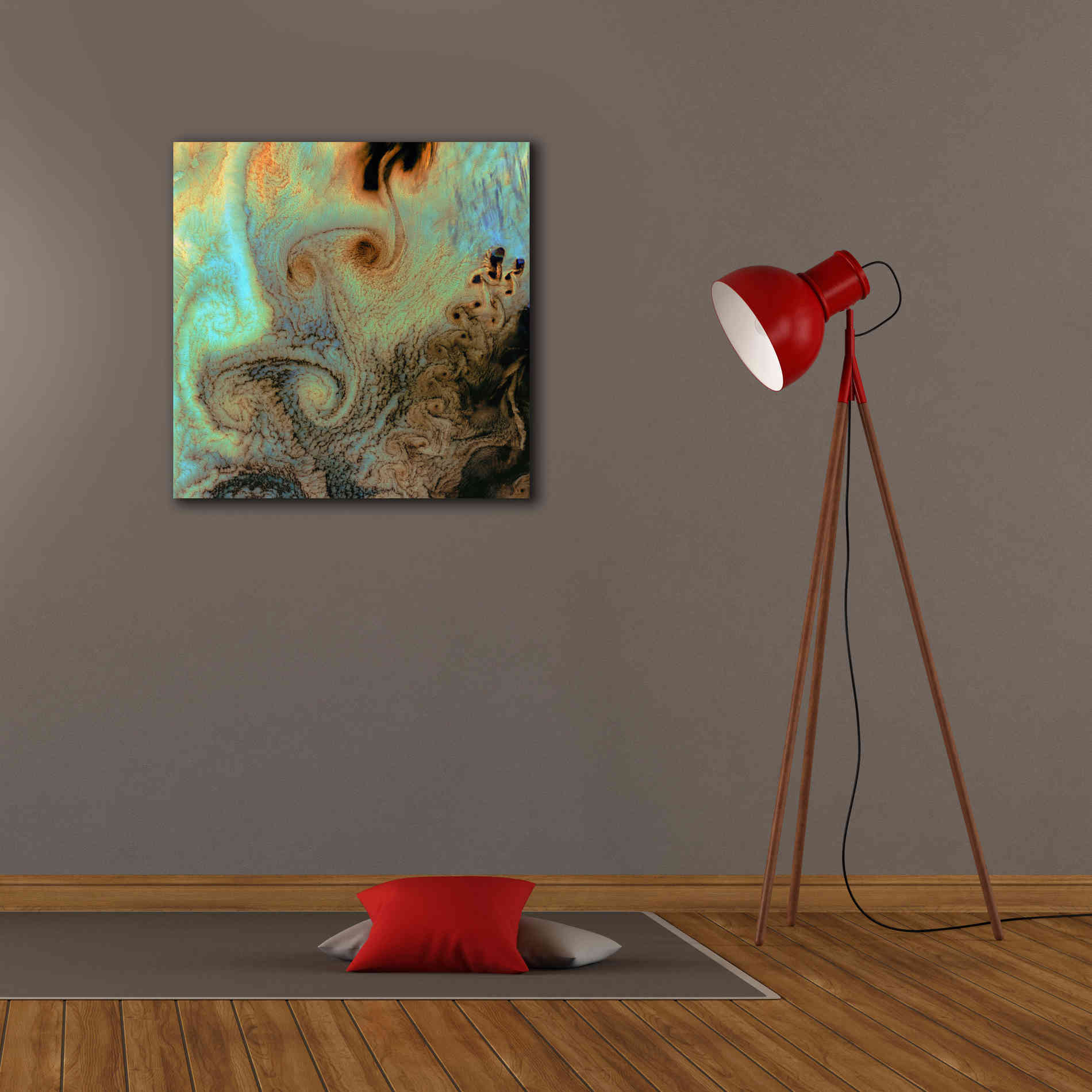 'Earth as Art: Von Karman Vortices' Canvas Wall Art,26 x 26