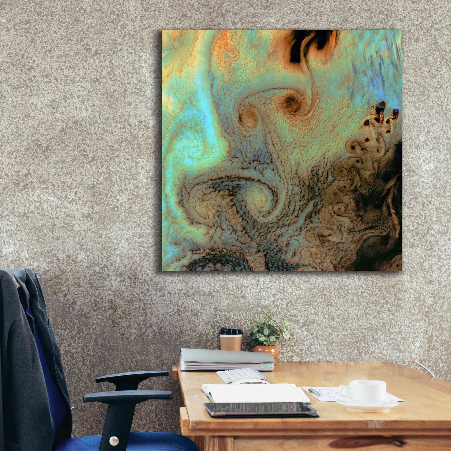 'Earth as Art: Von Karman Vortices' Canvas Wall Art,37 x 37