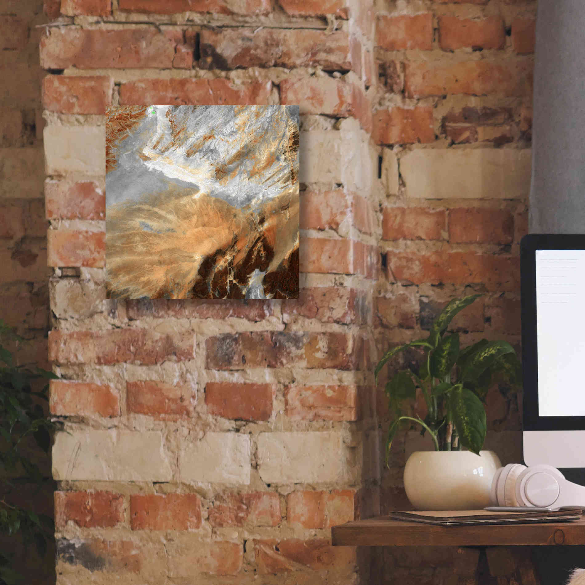 'Earth as Art: Algerian Sahara,' Canvas Wall Art,12 x 12