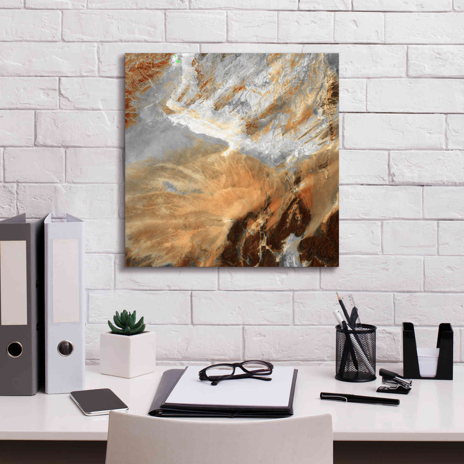 'Earth as Art: Algerian Sahara,' Canvas Wall Art,18 x 18