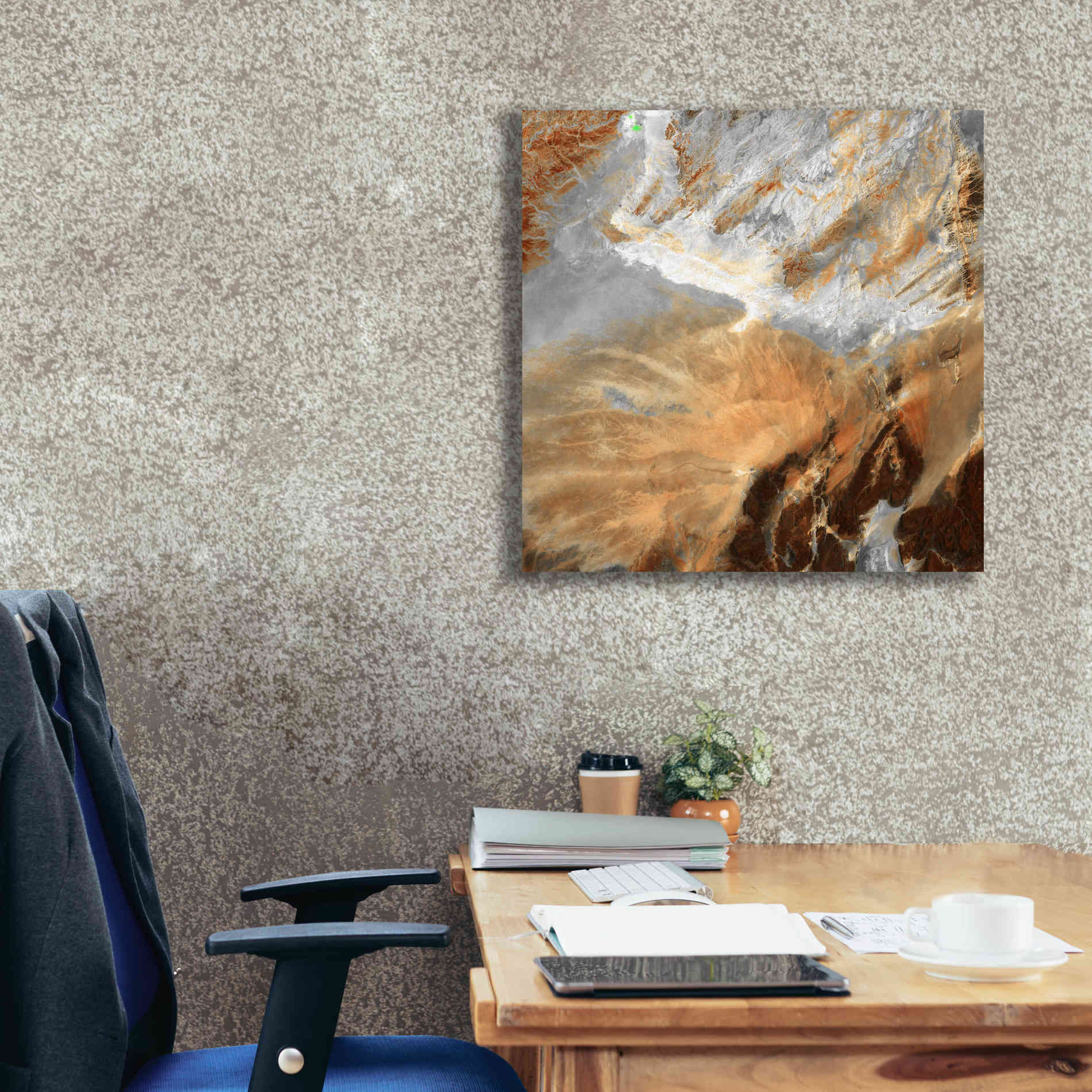 'Earth as Art: Algerian Sahara,' Canvas Wall Art,26 x 26