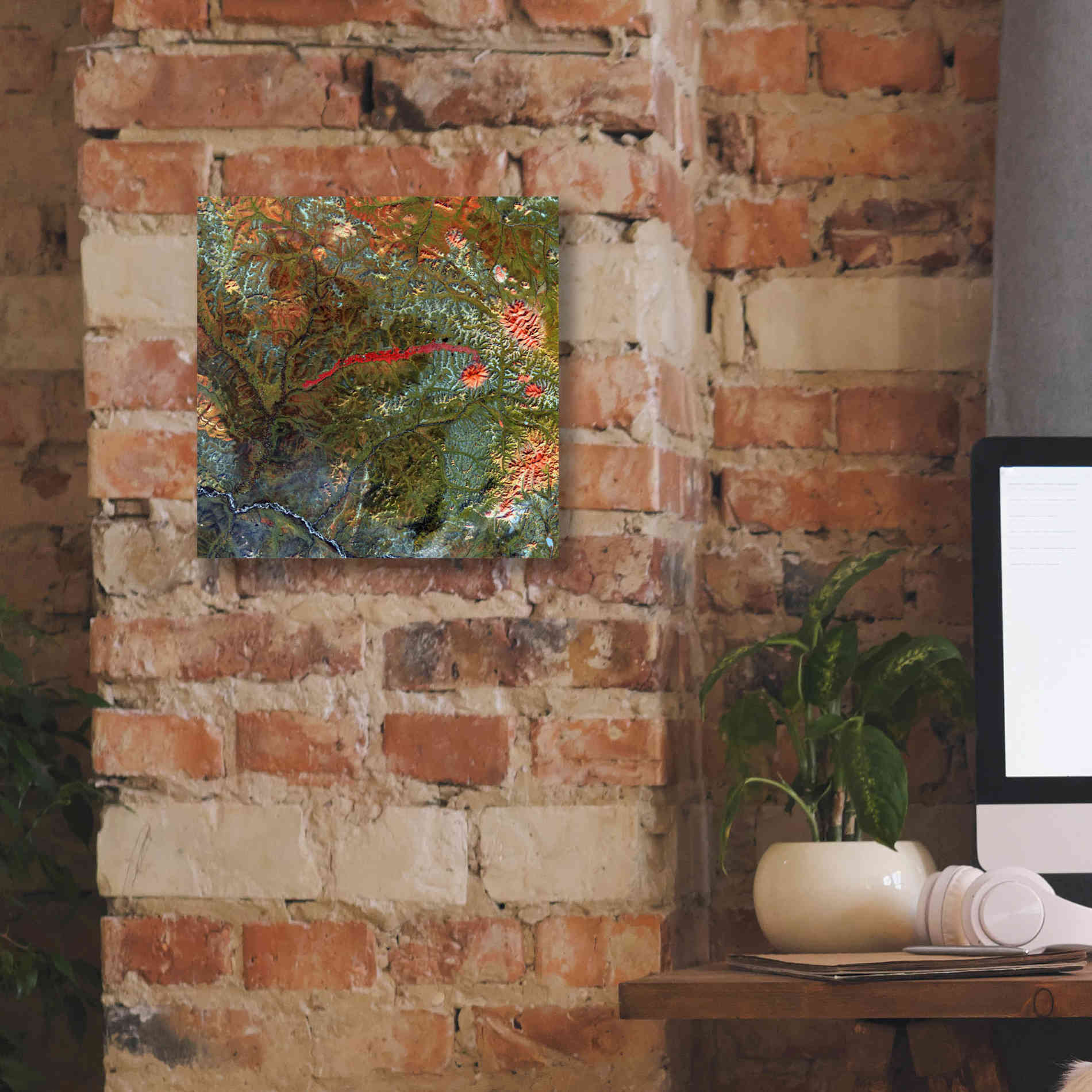 'Earth as Art: Anyuyskiy Volcano,' Canvas Wall Art,12 x 12