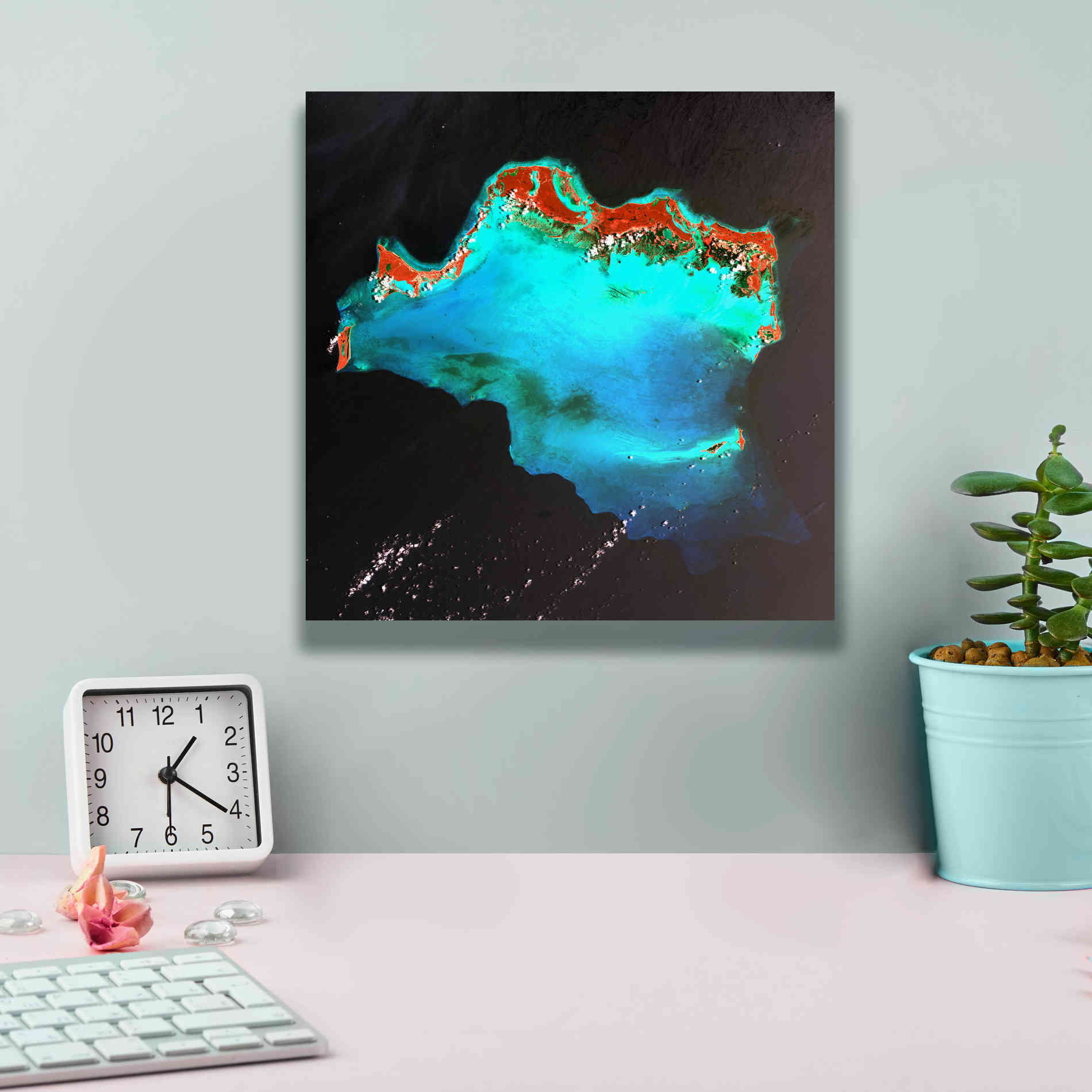 'Earth as Art: Caribbean Luxury,' Canvas Wall Art,12 x 12