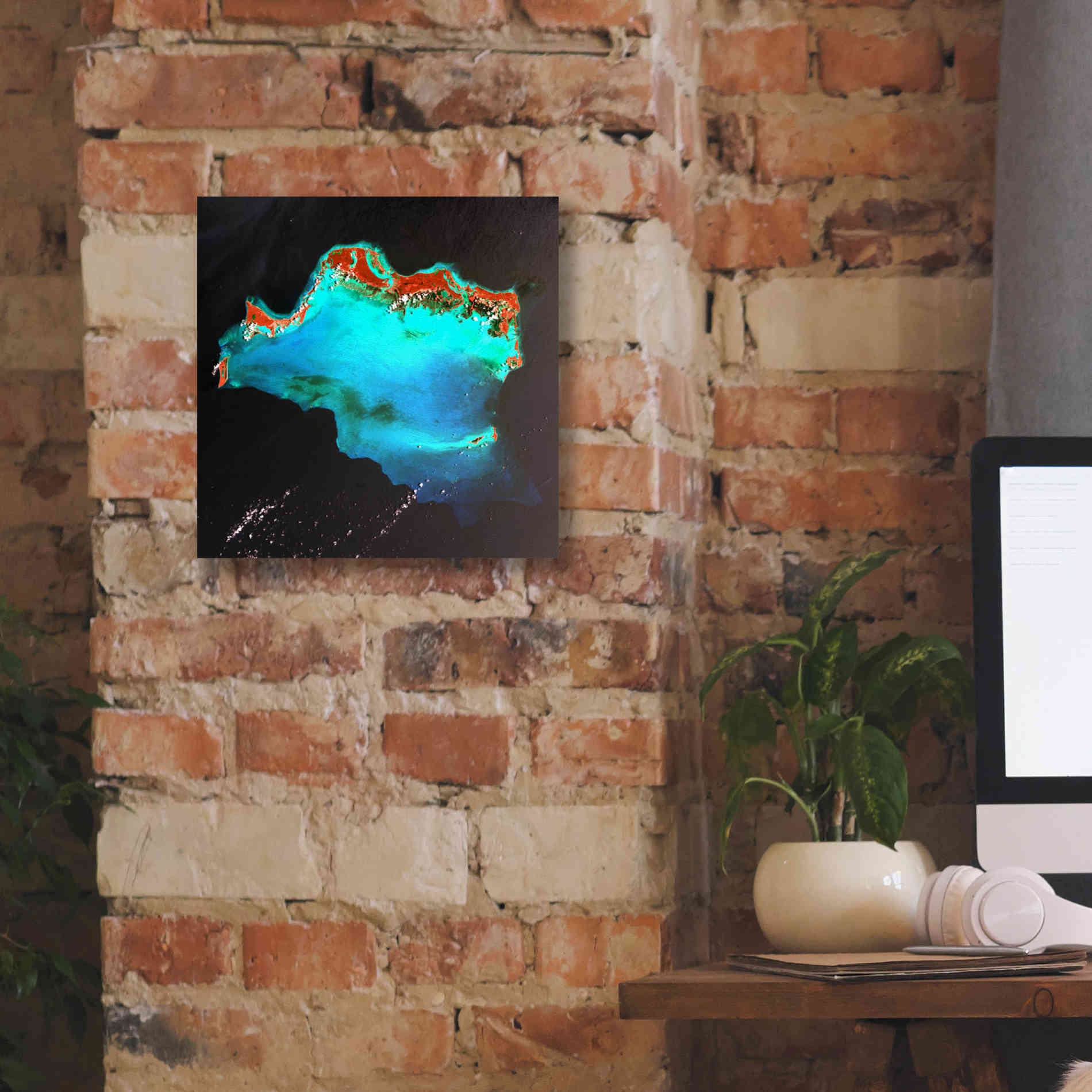 'Earth as Art: Caribbean Luxury,' Canvas Wall Art,12 x 12