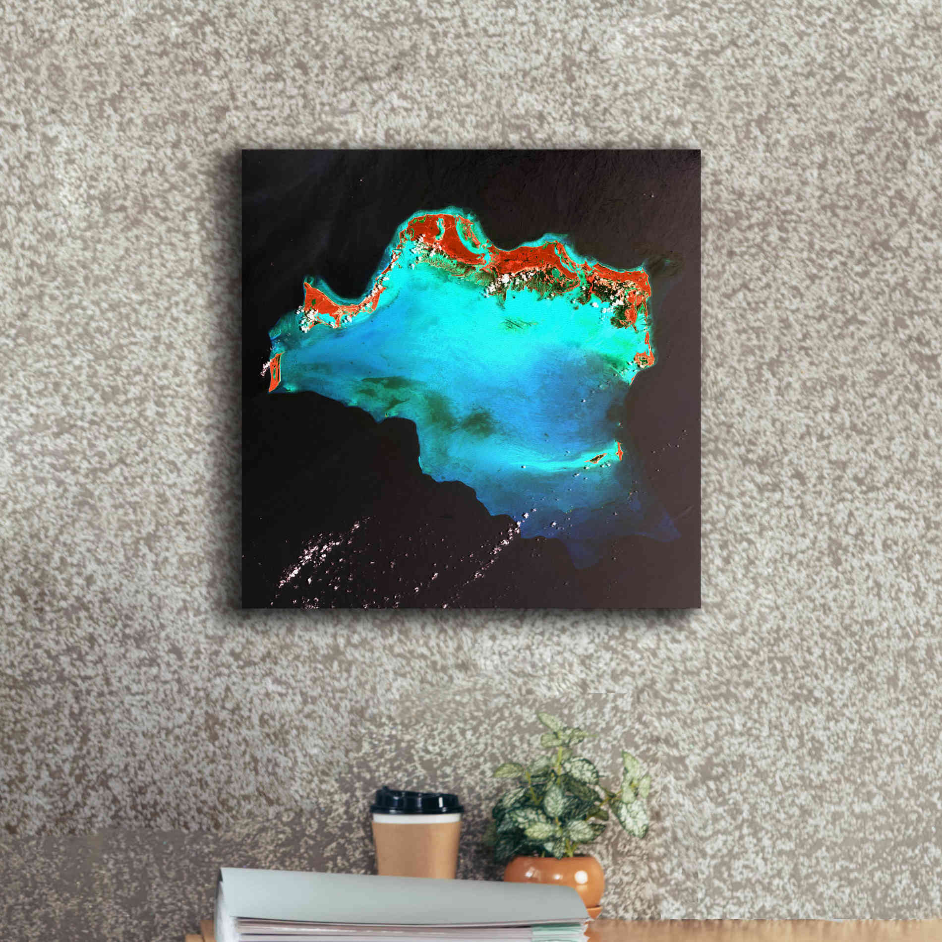 'Earth as Art: Caribbean Luxury,' Canvas Wall Art,18 x 18
