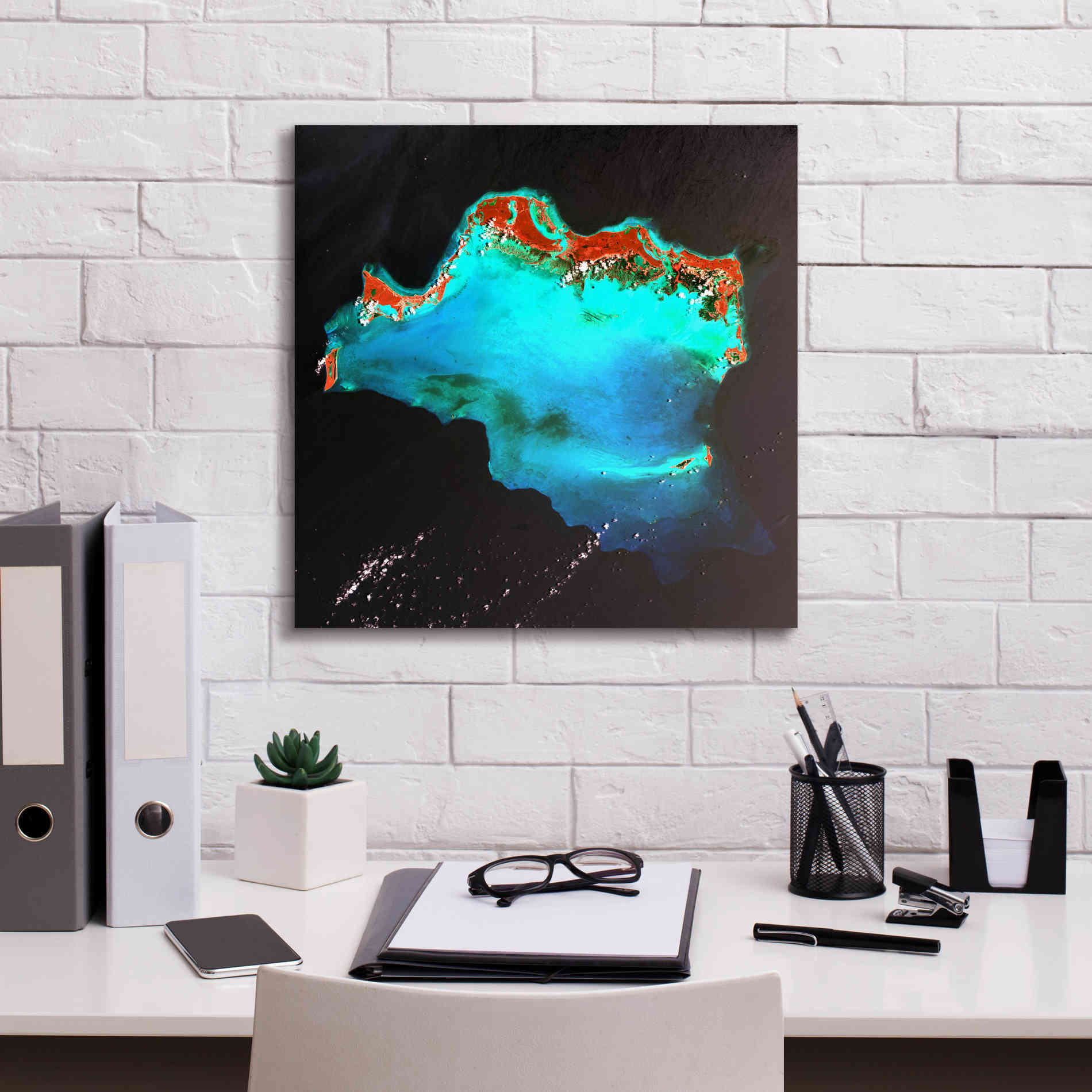 'Earth as Art: Caribbean Luxury,' Canvas Wall Art,18 x 18