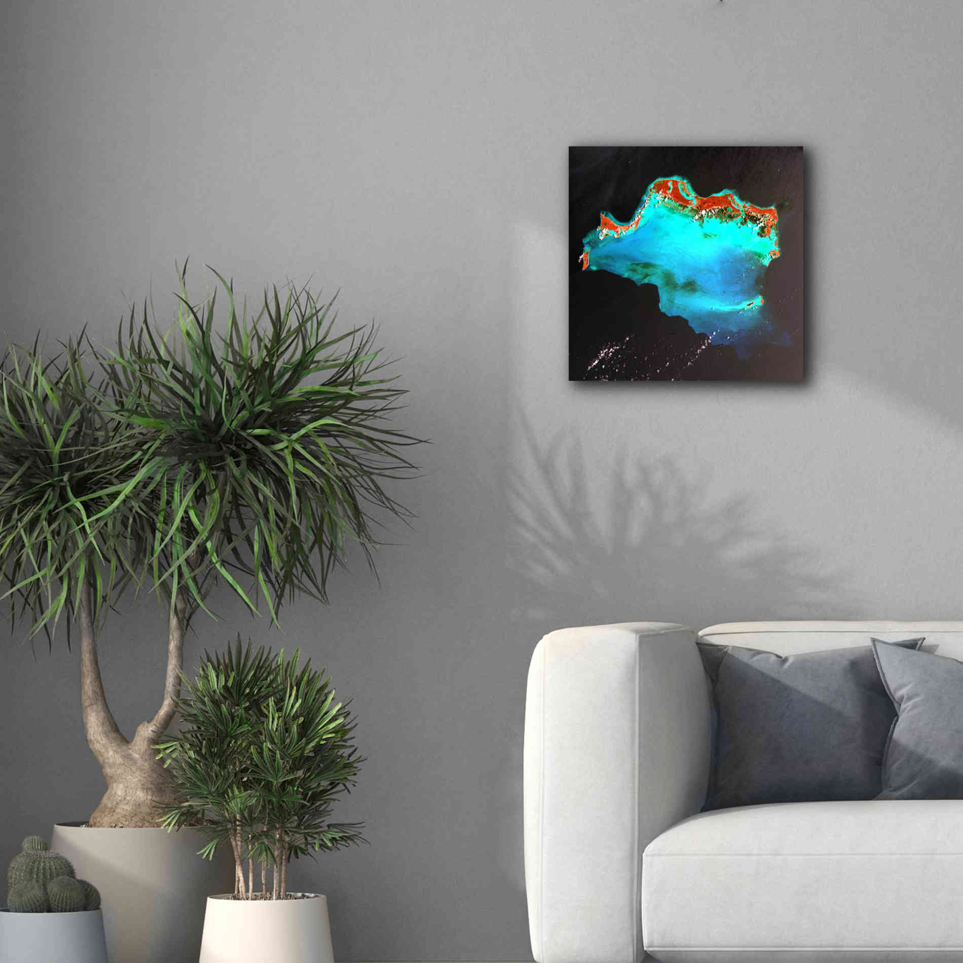 'Earth as Art: Caribbean Luxury,' Canvas Wall Art,18 x 18