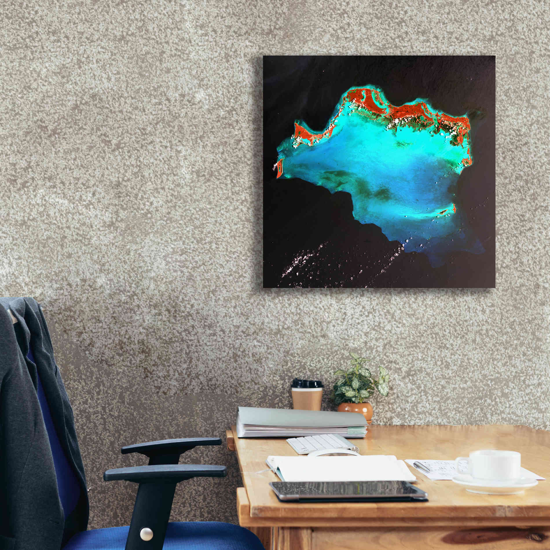 'Earth as Art: Caribbean Luxury,' Canvas Wall Art,26 x 26