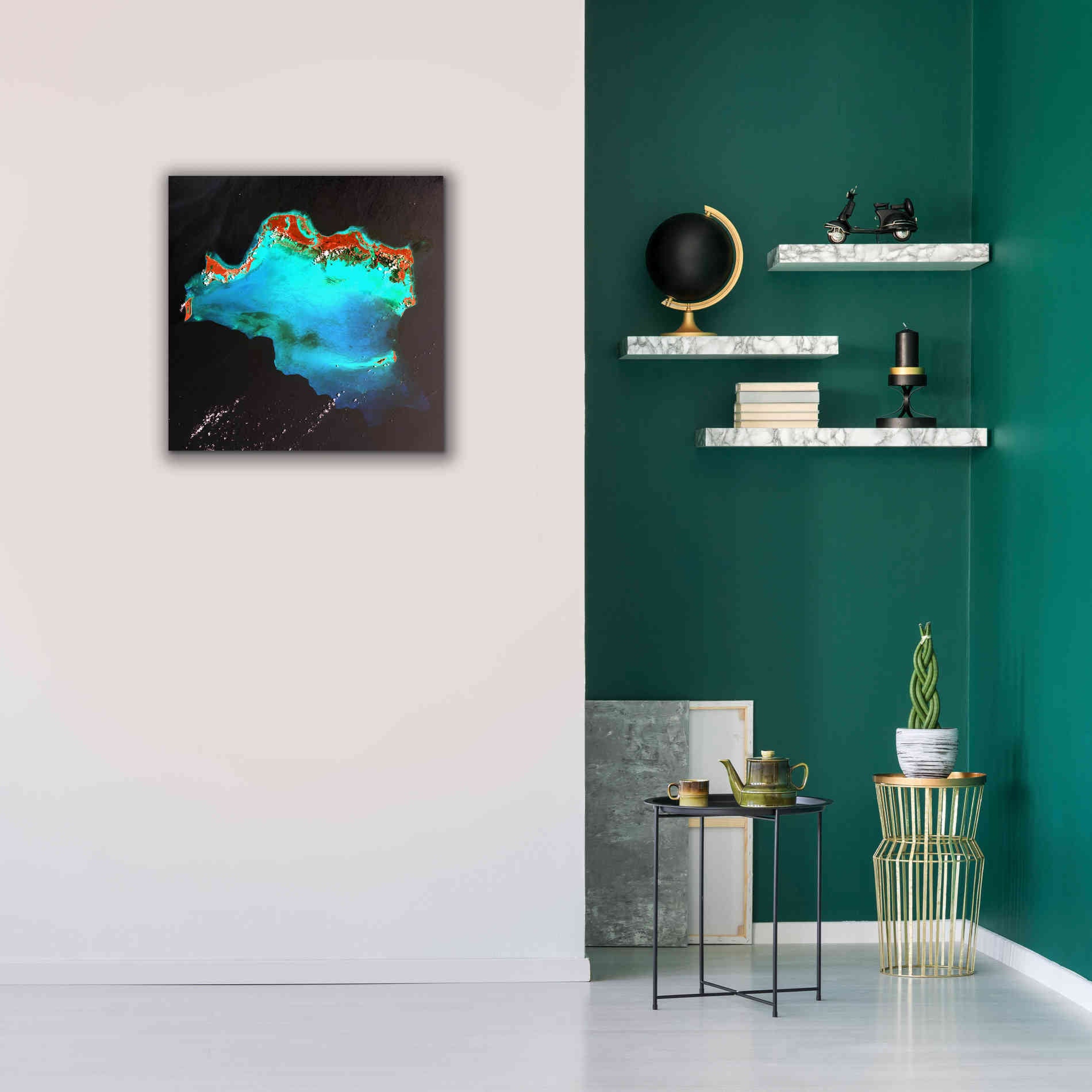 'Earth as Art: Caribbean Luxury,' Canvas Wall Art,26 x 26