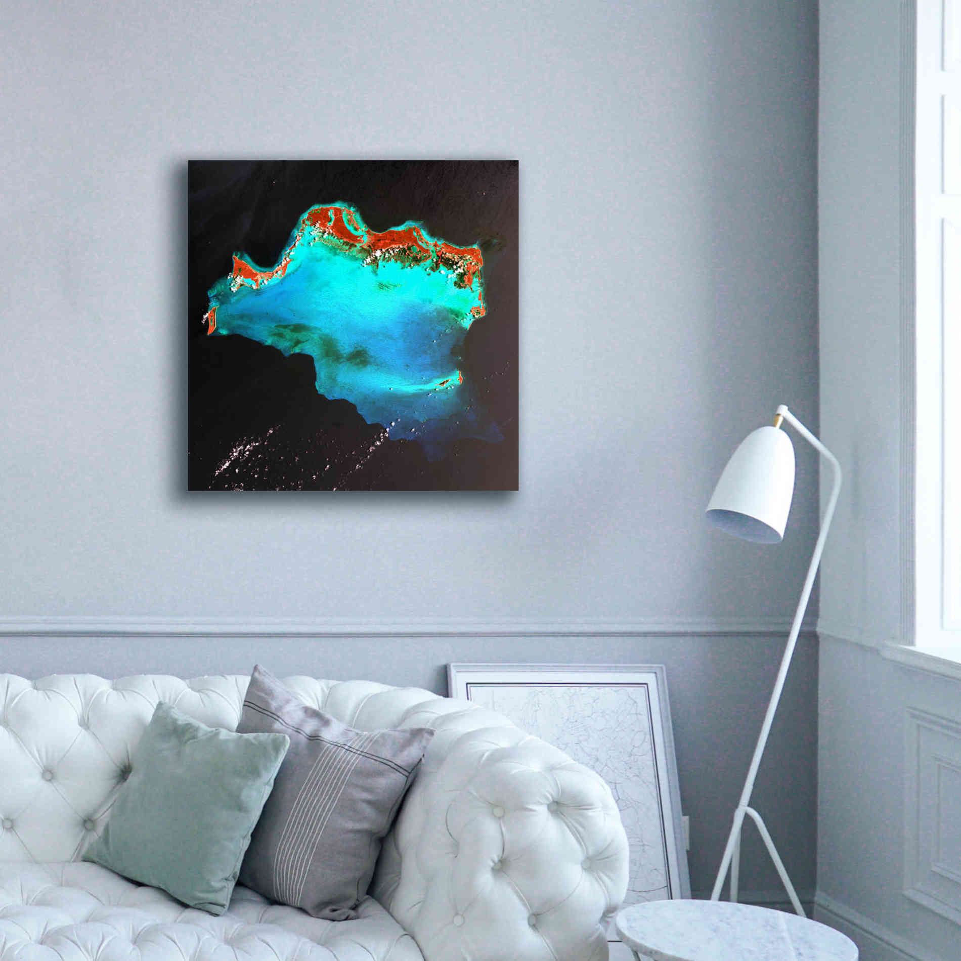 'Earth as Art: Caribbean Luxury,' Canvas Wall Art,37 x 37