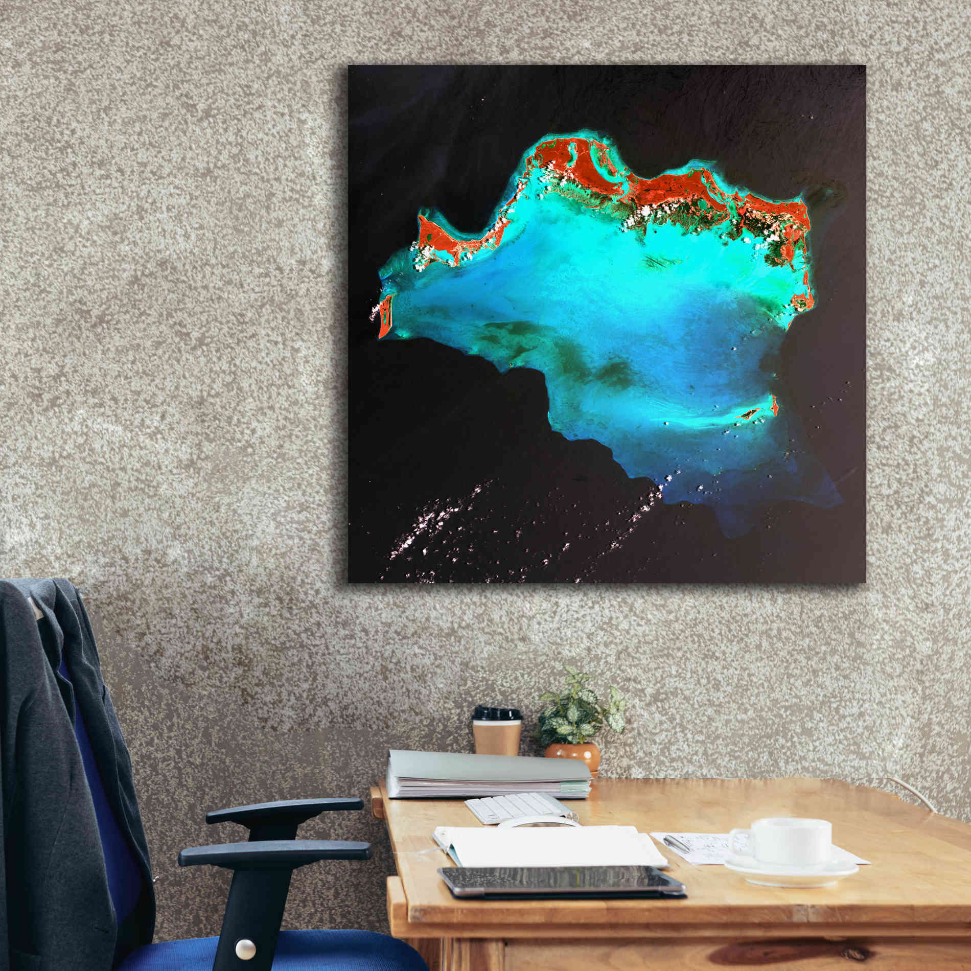 'Earth as Art: Caribbean Luxury,' Canvas Wall Art,37 x 37