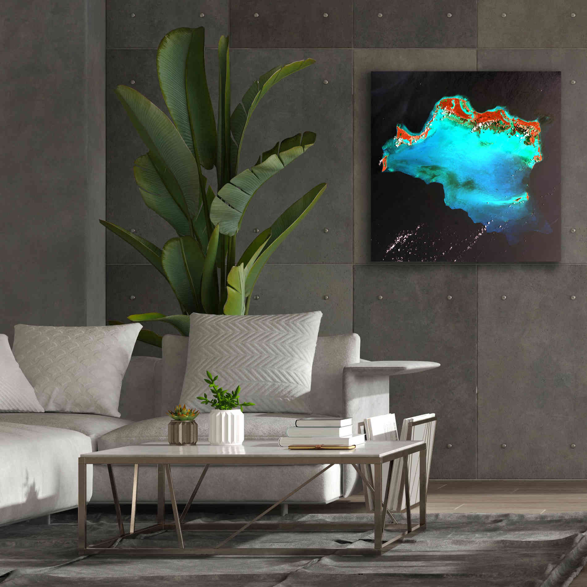 'Earth as Art: Caribbean Luxury,' Canvas Wall Art,37 x 37