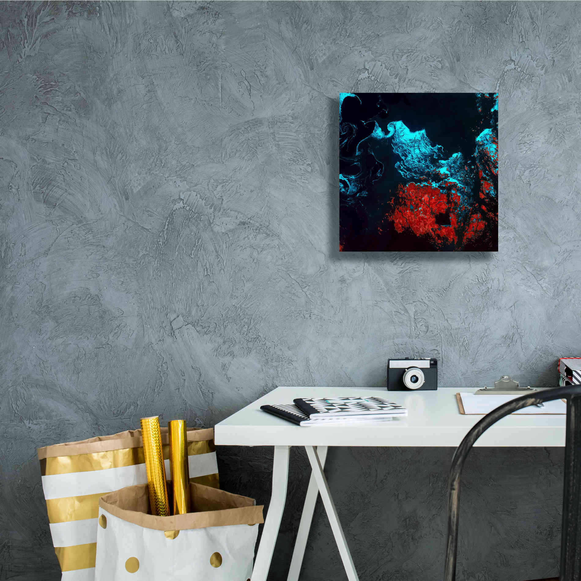 'Earth as Art: Ghostly Ice,' Canvas Wall Art,12 x 12