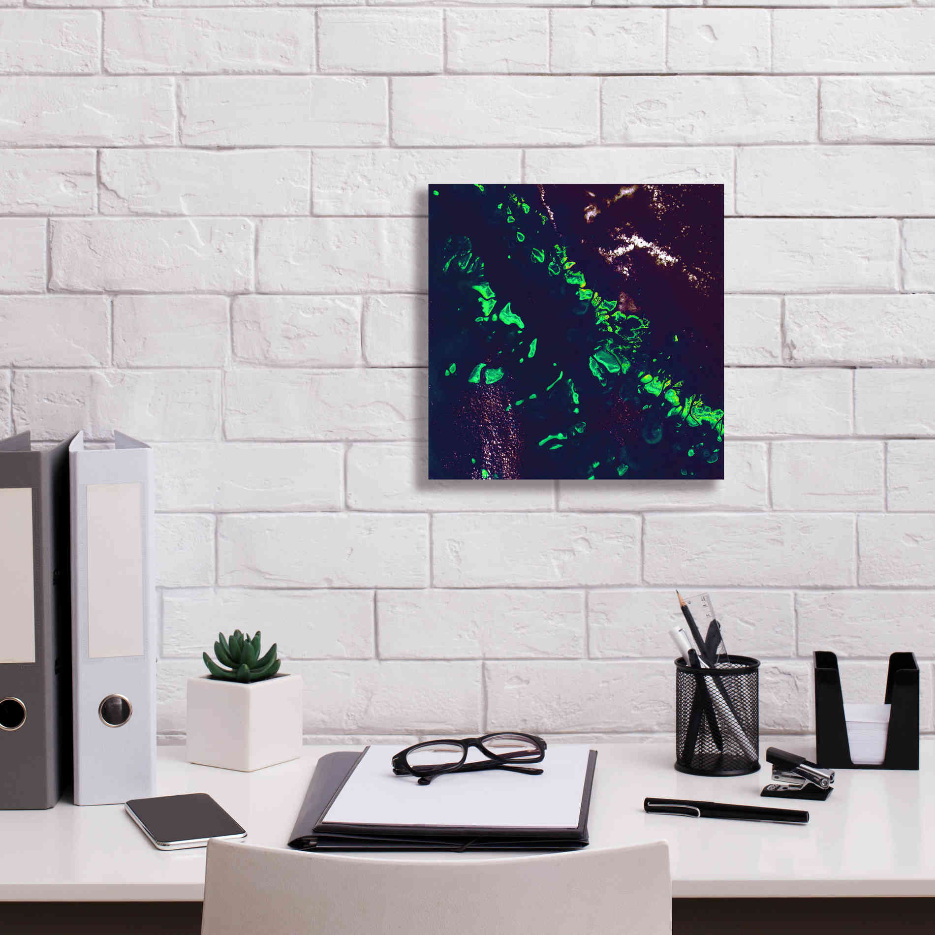 'Earth as Art: Great Barrier Reef,' Canvas Wall Art,12 x 12