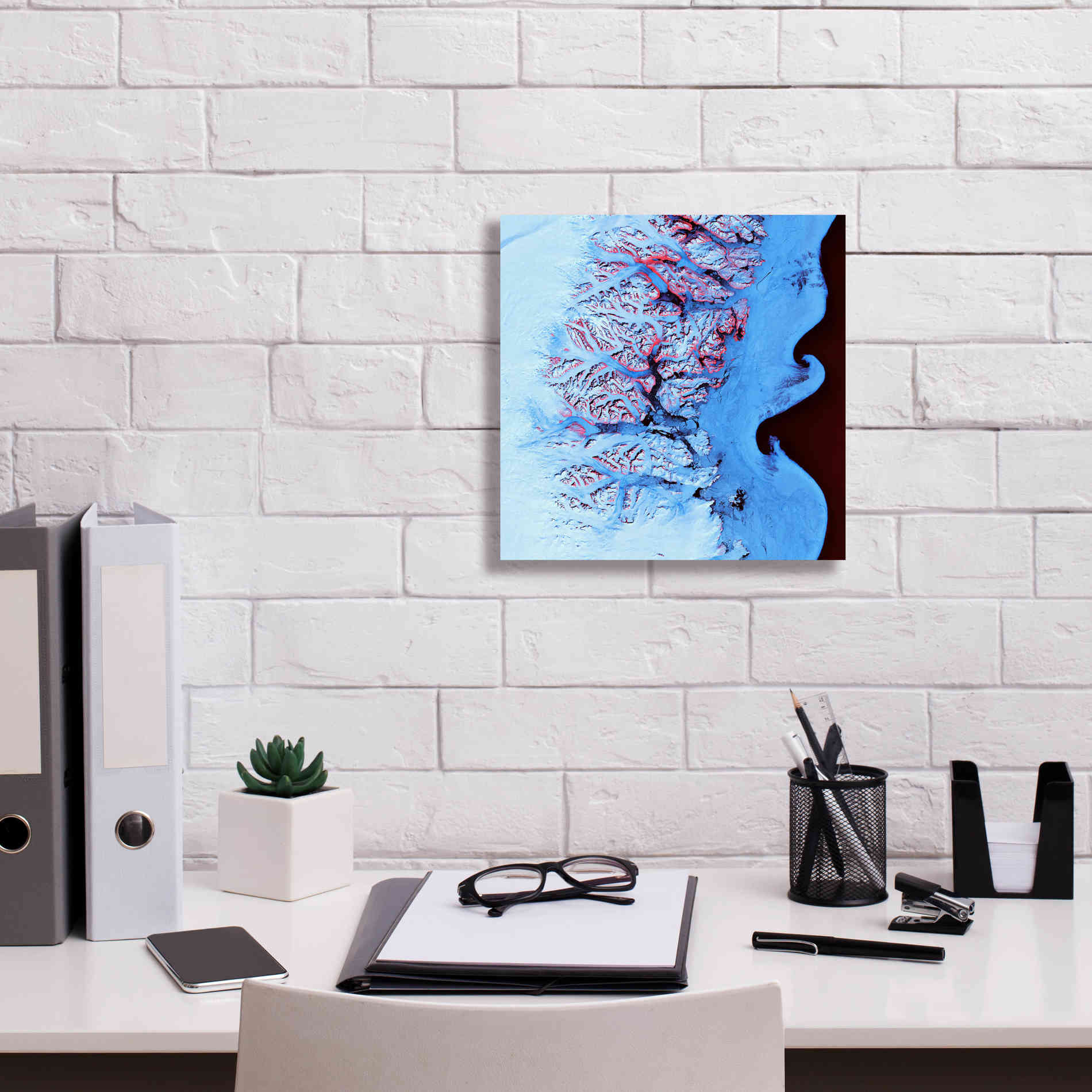 'Earth as Art: Ice Waves,' Canvas Wall Art,12 x 12