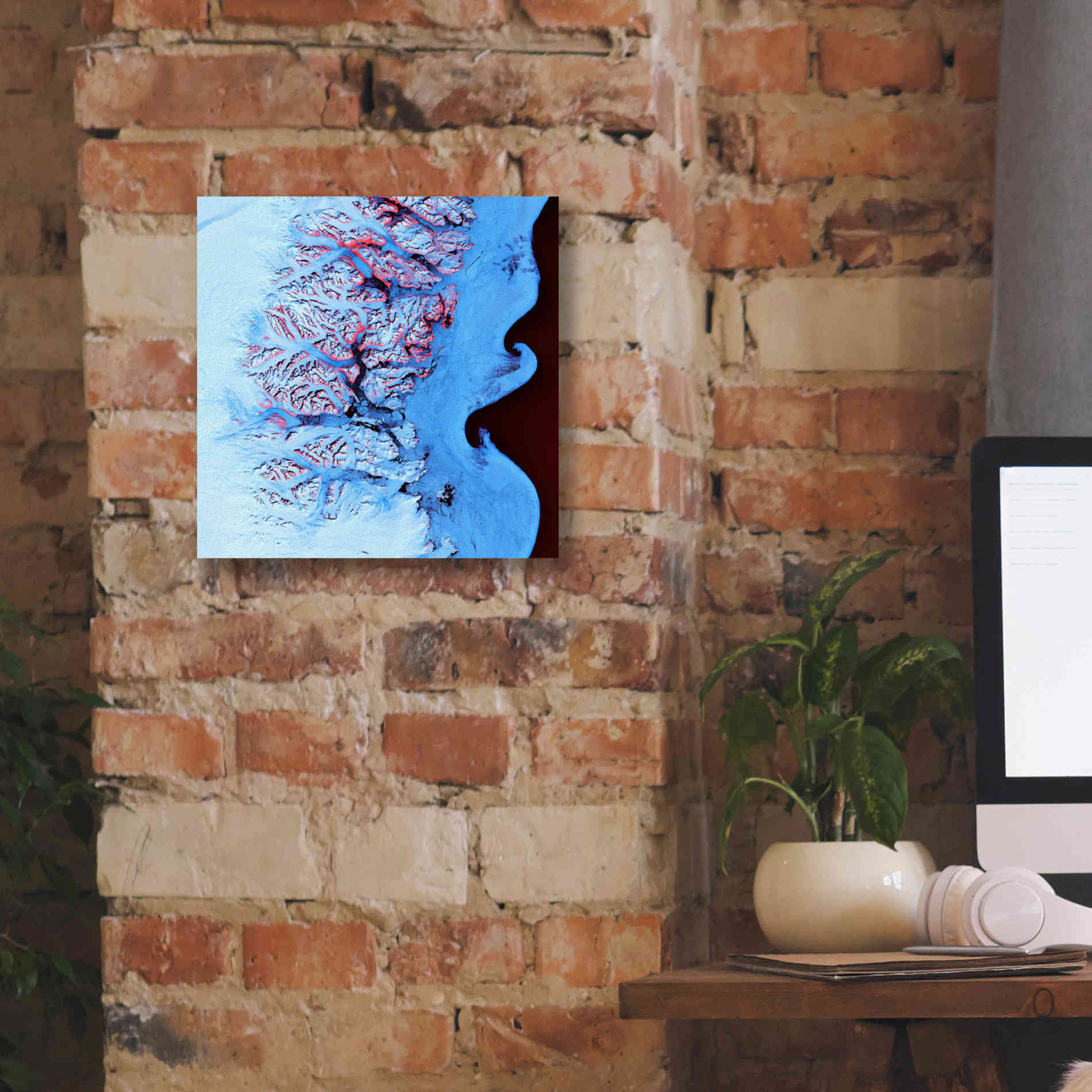 'Earth as Art: Ice Waves,' Canvas Wall Art,12 x 12