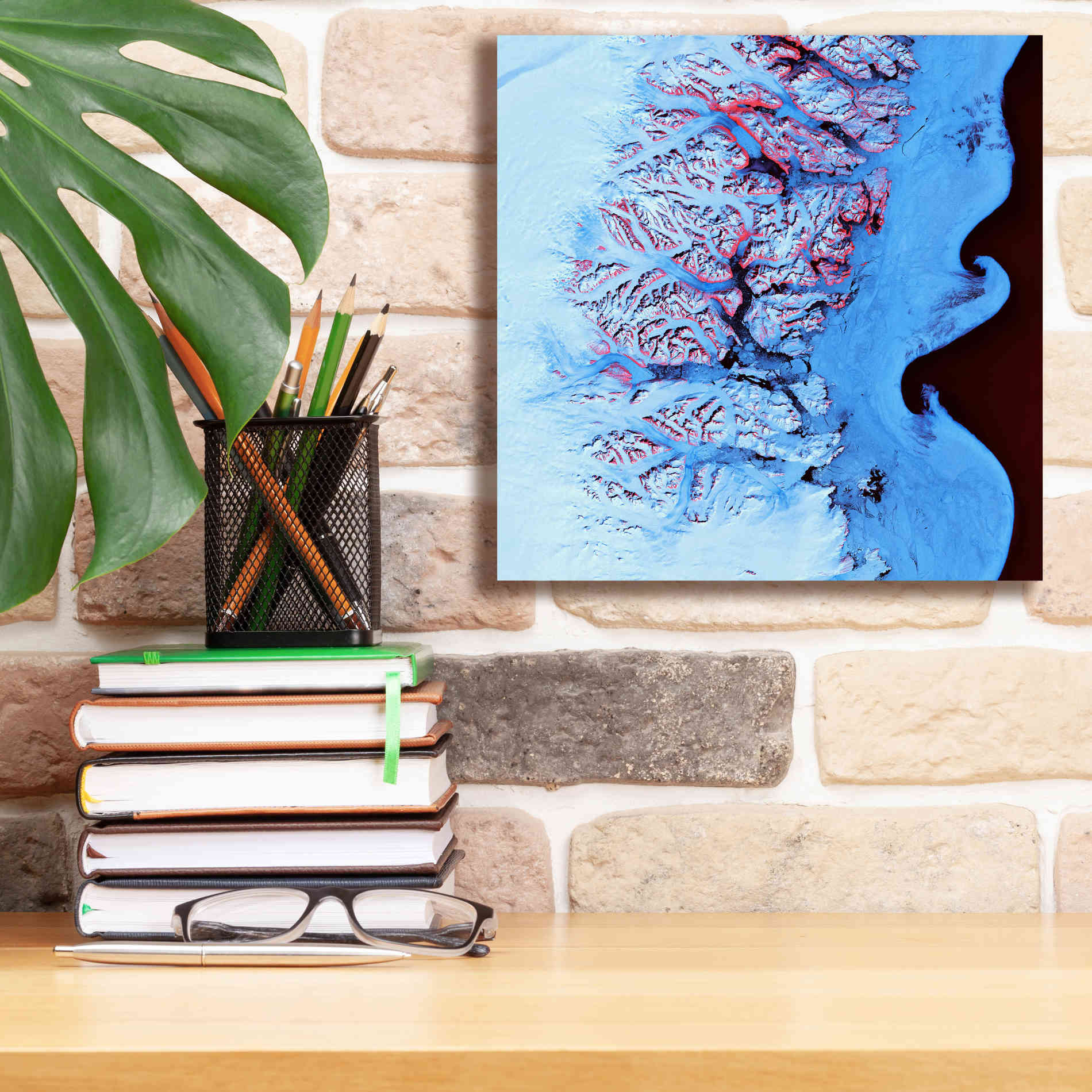 'Earth as Art: Ice Waves,' Canvas Wall Art,12 x 12