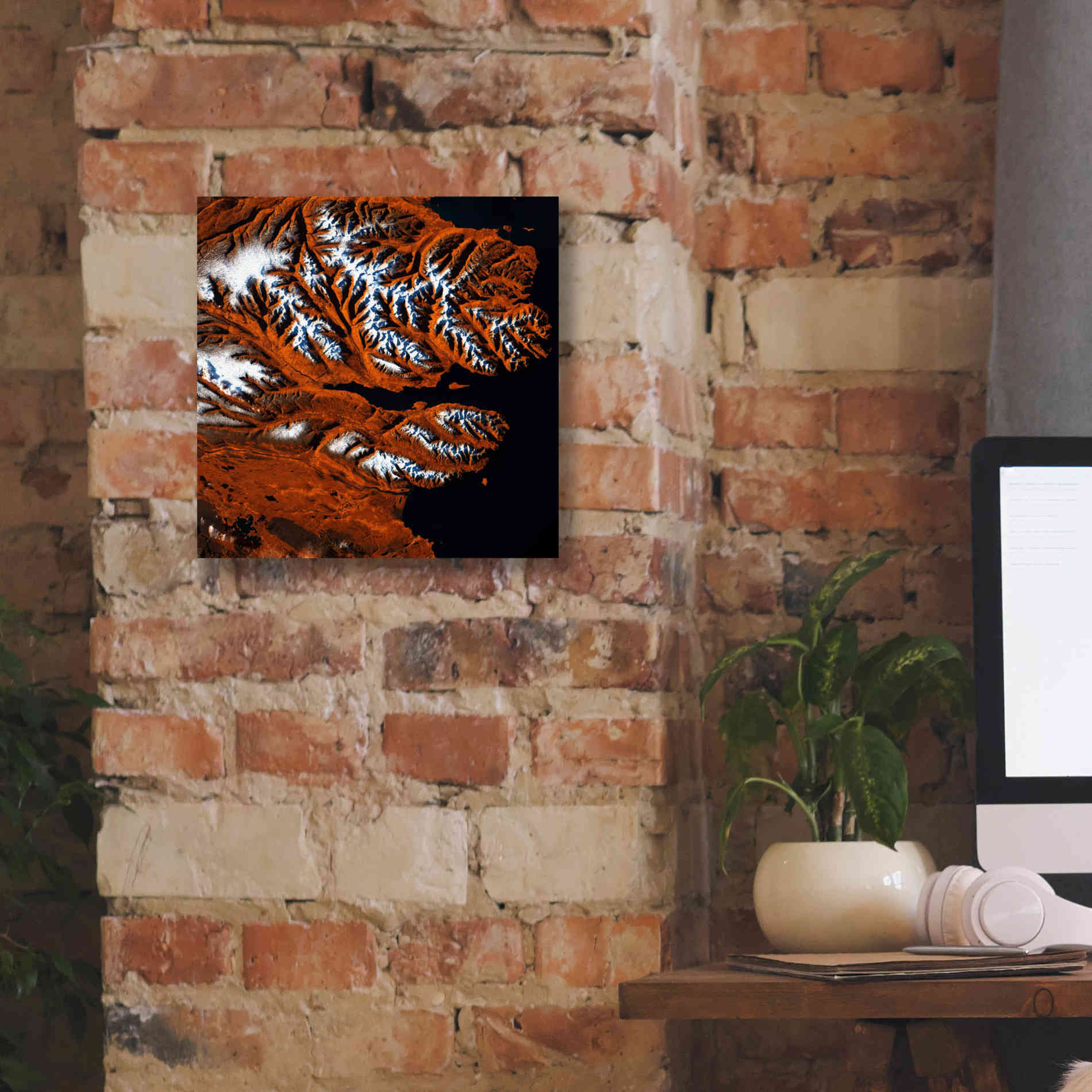 'Earth as Art: Icelandic Tiger,' Canvas Wall Art,12 x 12