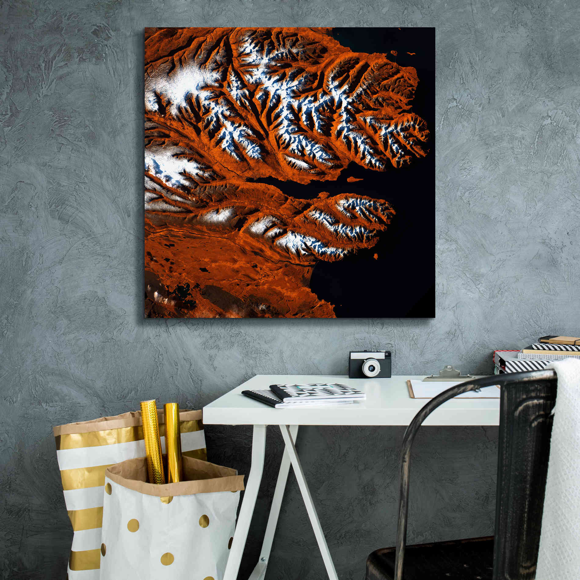 'Earth as Art: Icelandic Tiger,' Canvas Wall Art,26 x 26