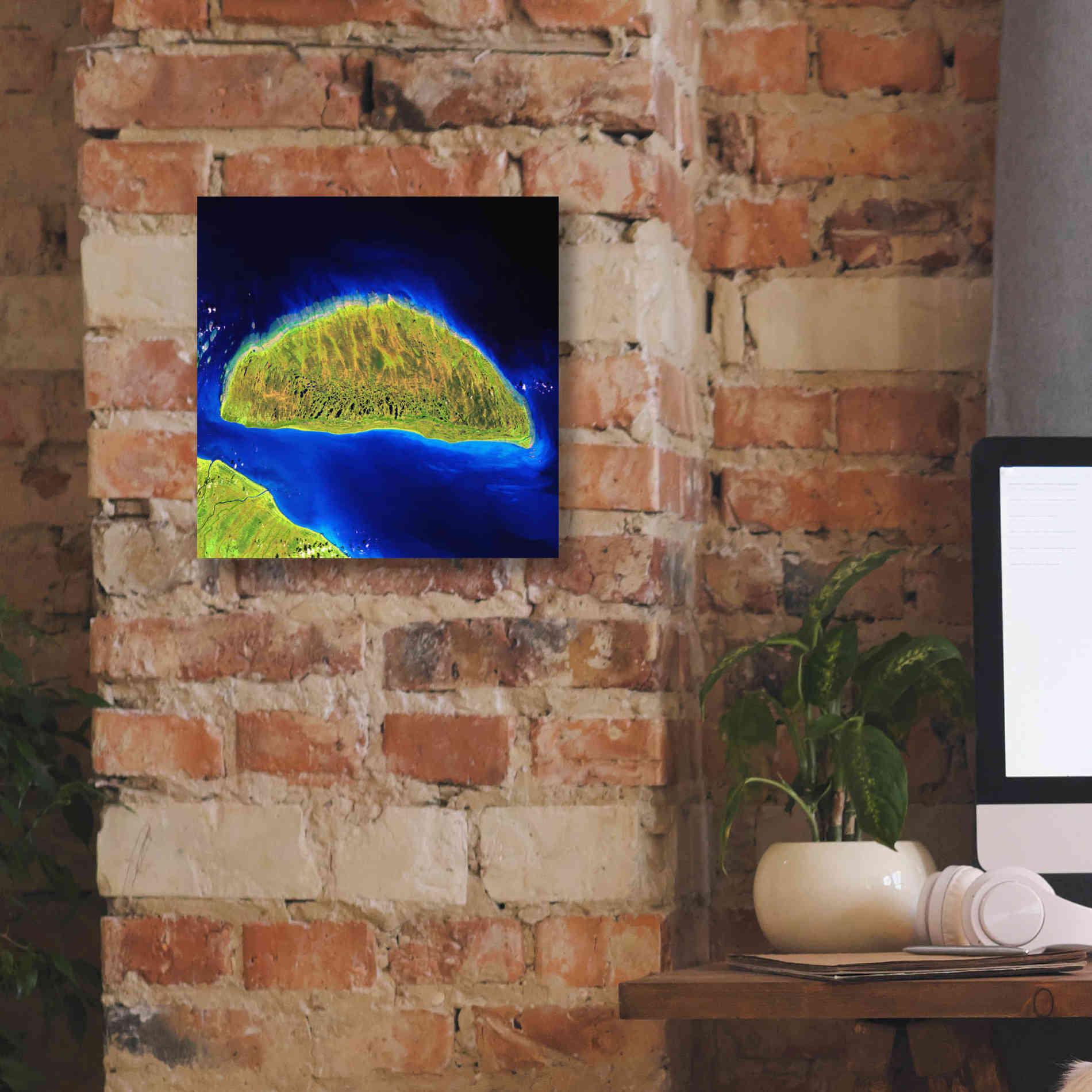 'Earth as Art: Island Rebound,' Canvas Wall Art,12 x 12