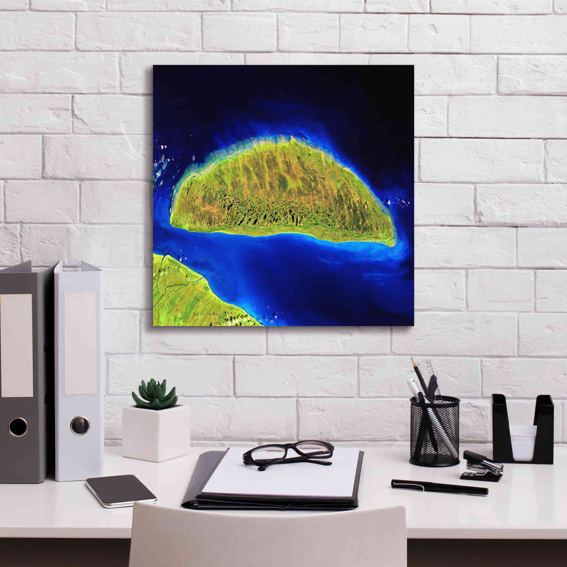 'Earth as Art: Island Rebound,' Canvas Wall Art,18 x 18