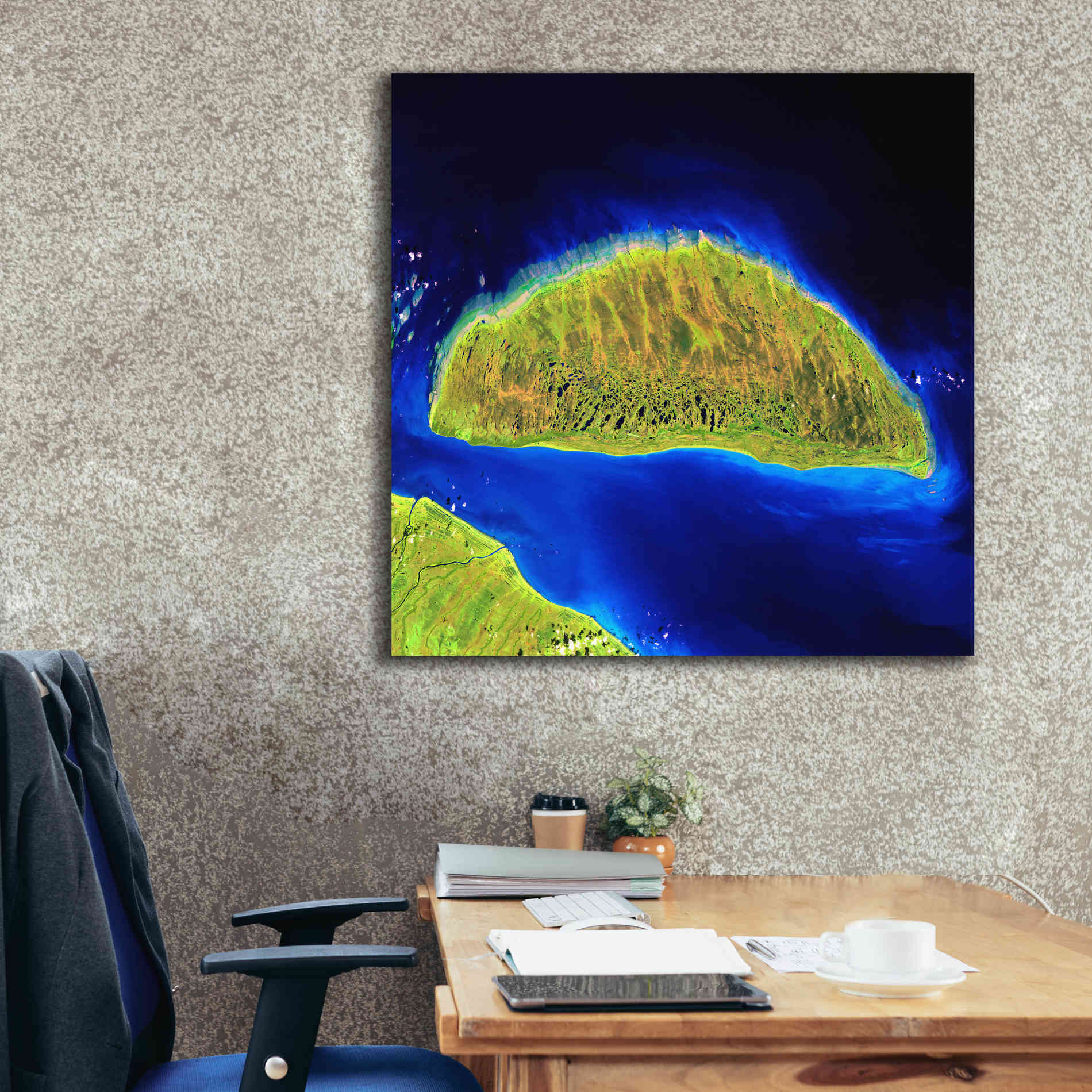 'Earth as Art: Island Rebound,' Canvas Wall Art,37 x 37