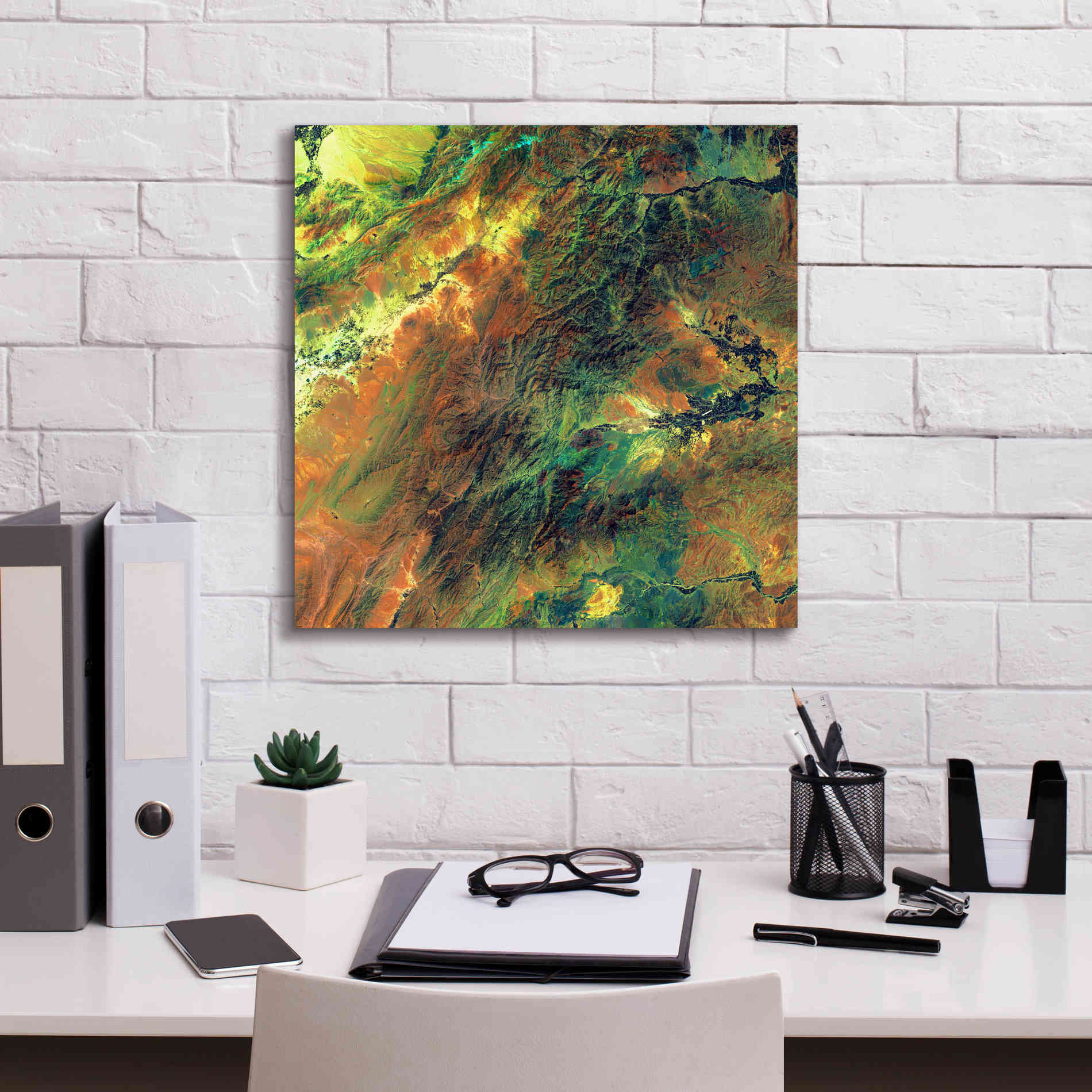 'Earth as Art: Rugged Terrain,' Canvas Wall Art,18 x 18