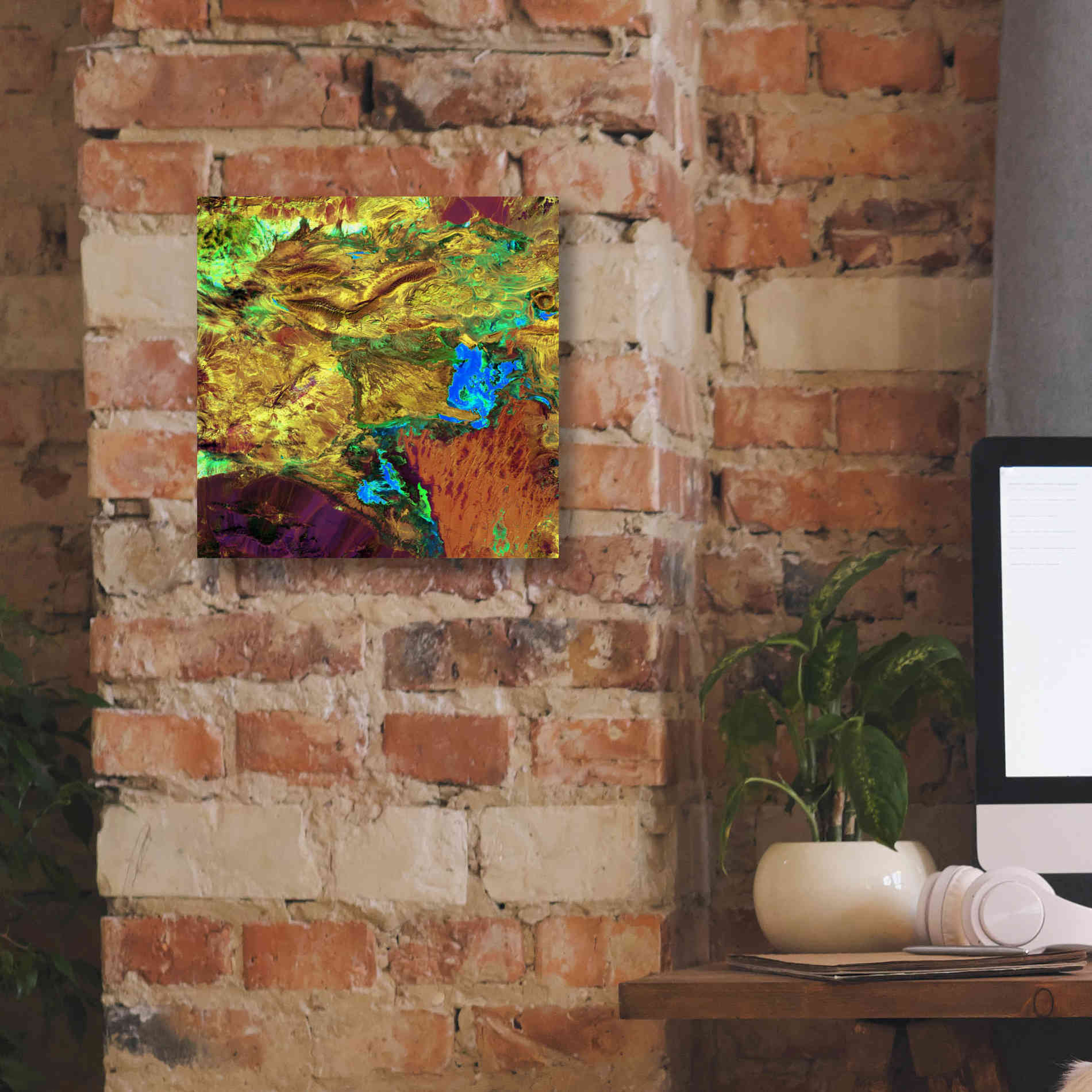 'Earth as Art: Spilled Paint,' Canvas Wall Art,12 x 12