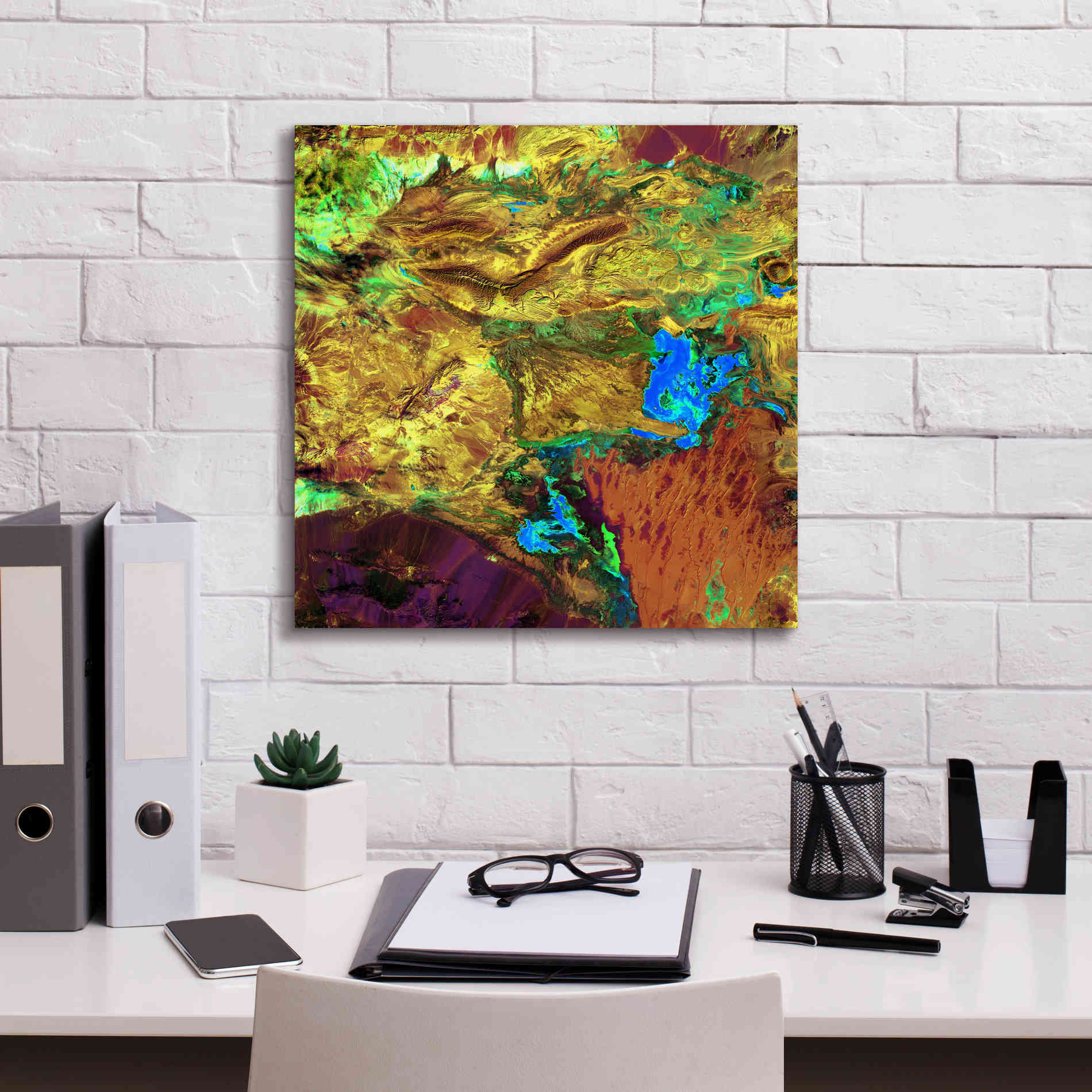 'Earth as Art: Spilled Paint,' Canvas Wall Art,18 x 18