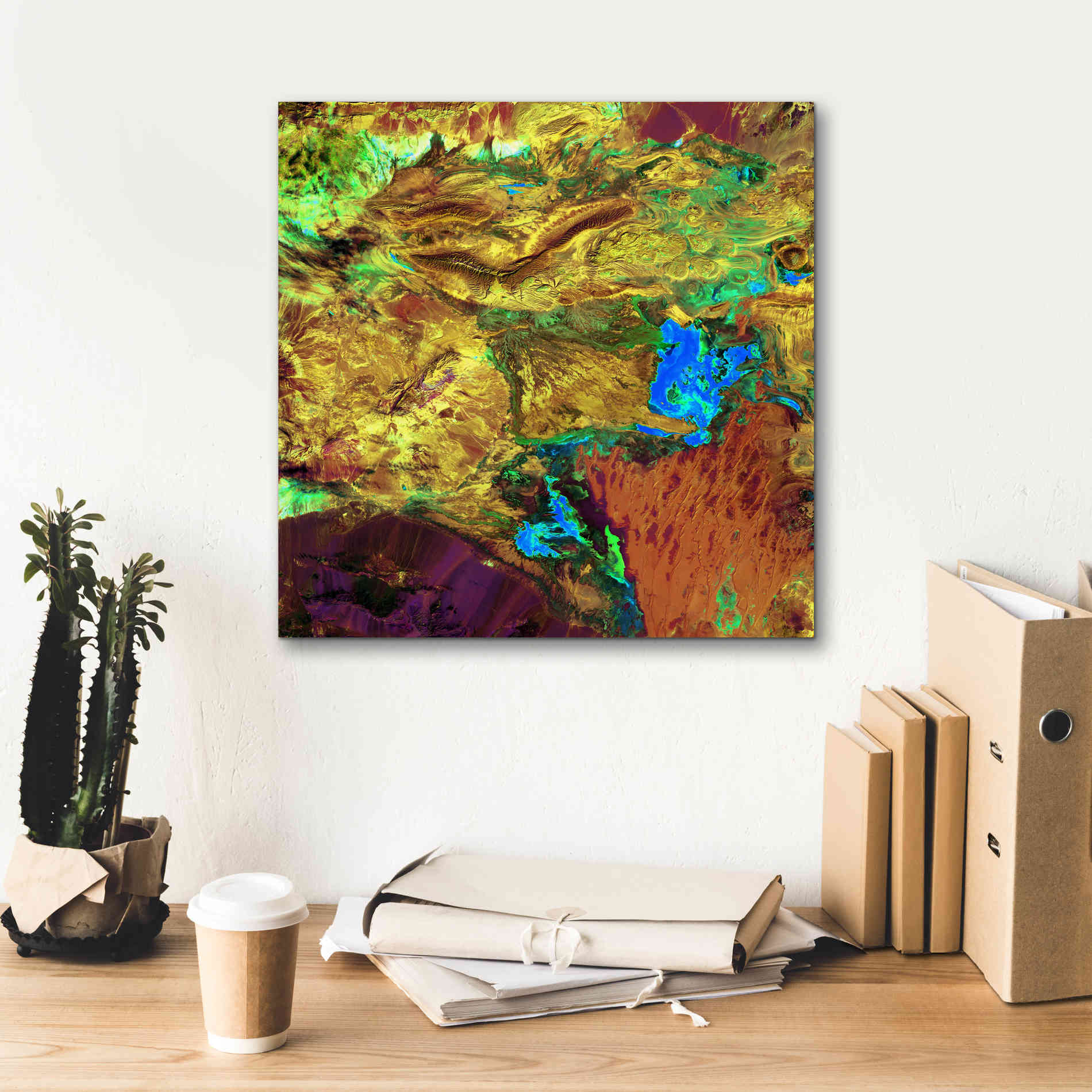 'Earth as Art: Spilled Paint,' Canvas Wall Art,18 x 18