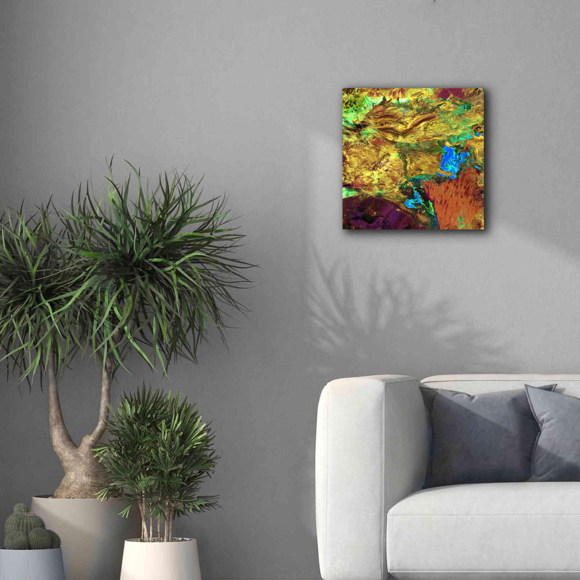 'Earth as Art: Spilled Paint,' Canvas Wall Art,18 x 18