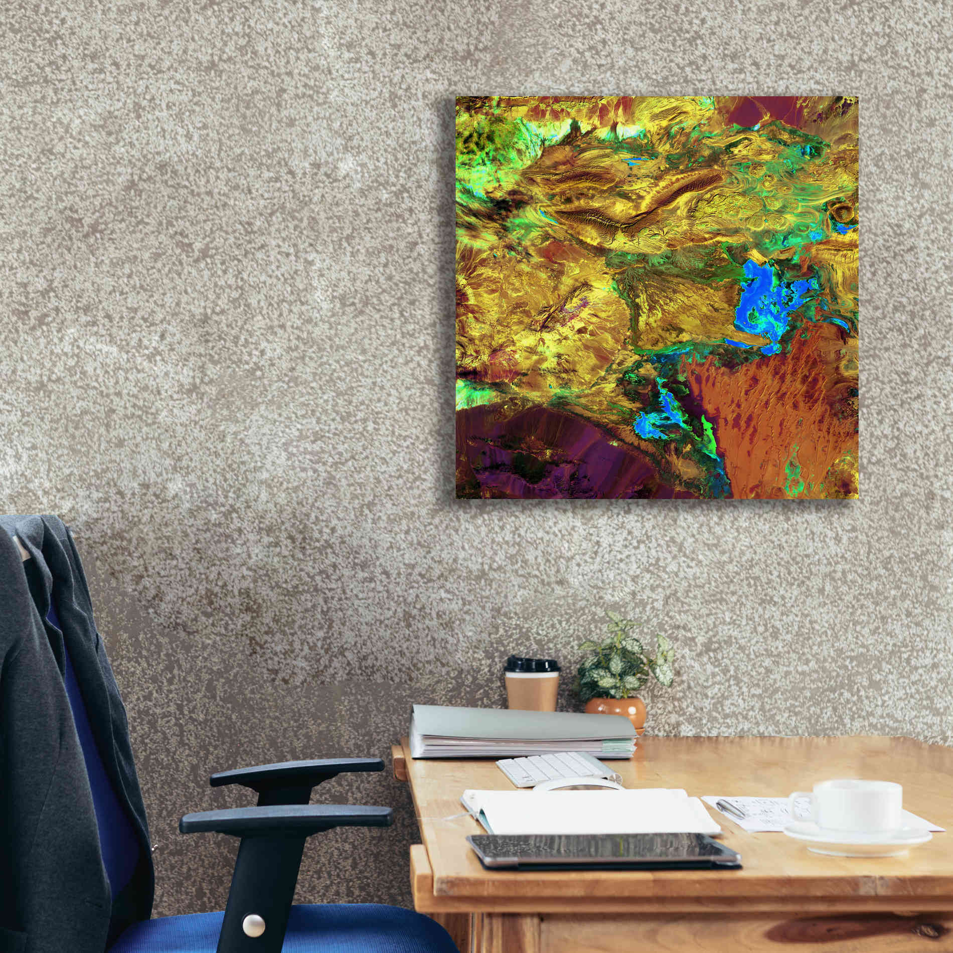 'Earth as Art: Spilled Paint,' Canvas Wall Art,26 x 26