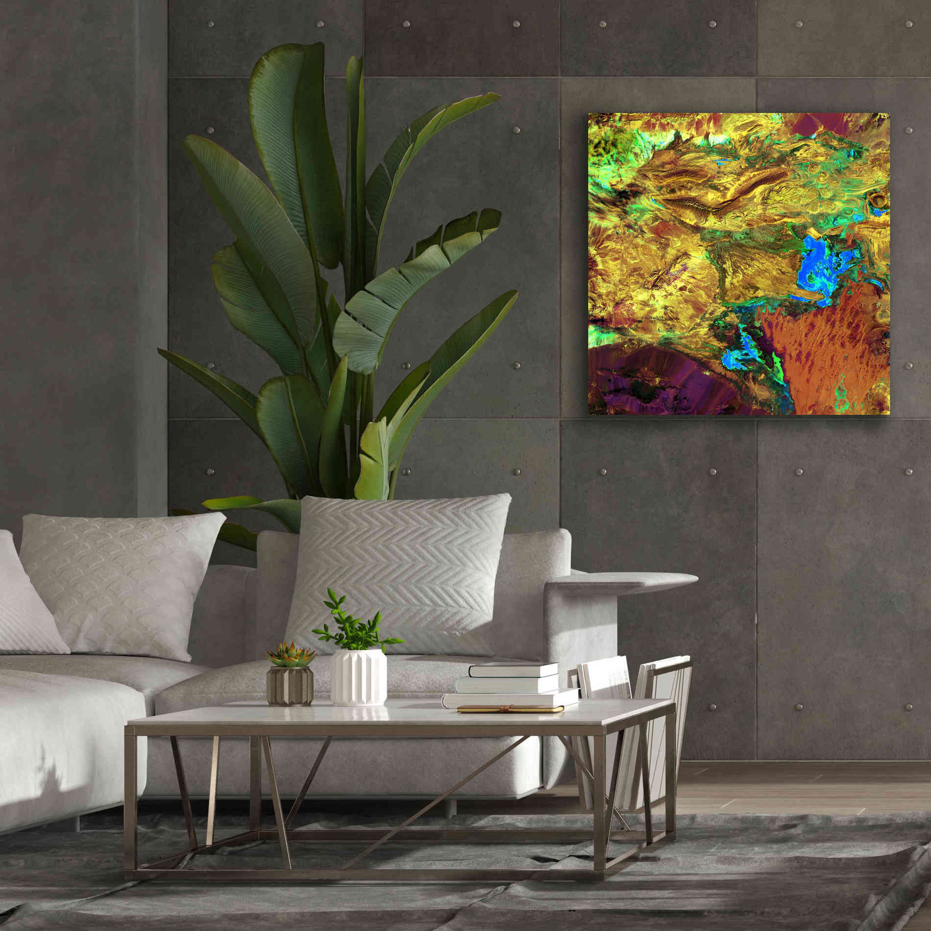 'Earth as Art: Spilled Paint,' Canvas Wall Art,37 x 37