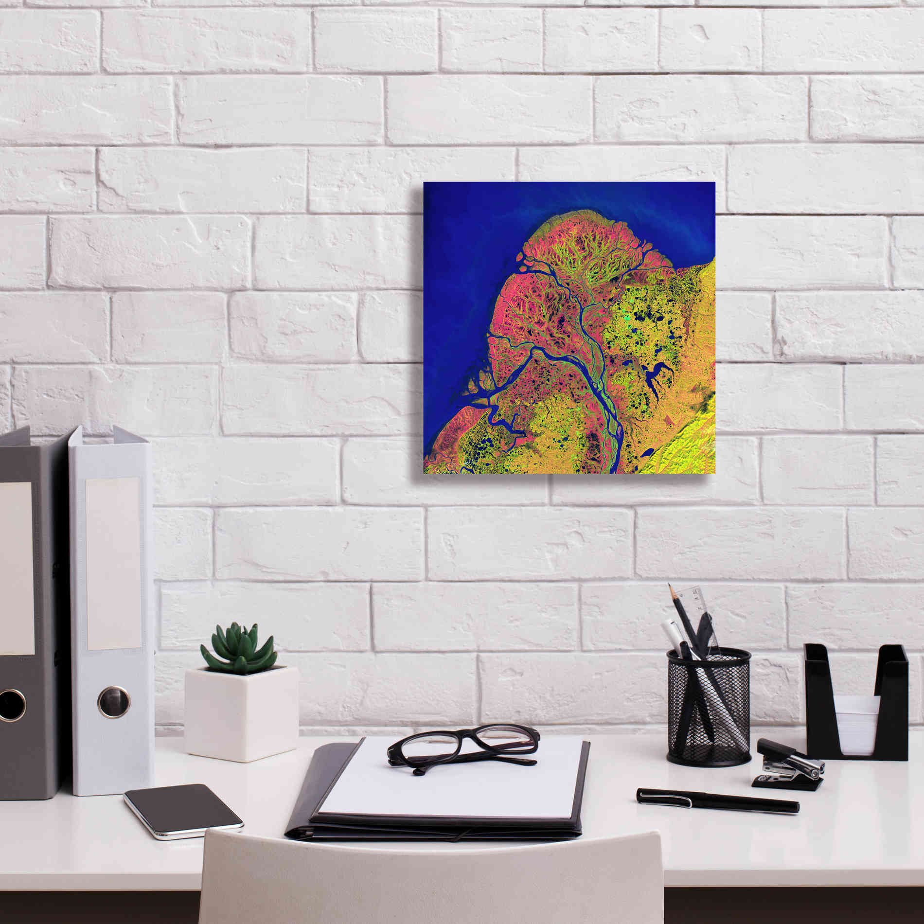 'Earth as Art: Yukon Delta,' Canvas Wall Art,12 x 12