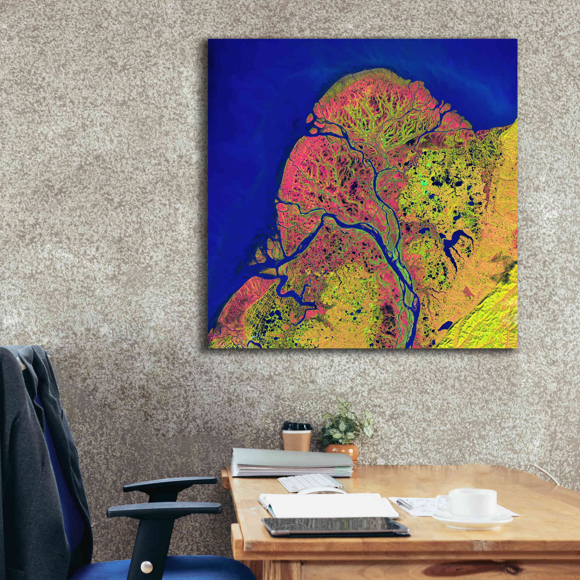 'Earth as Art: Yukon Delta,' Canvas Wall Art,37 x 37