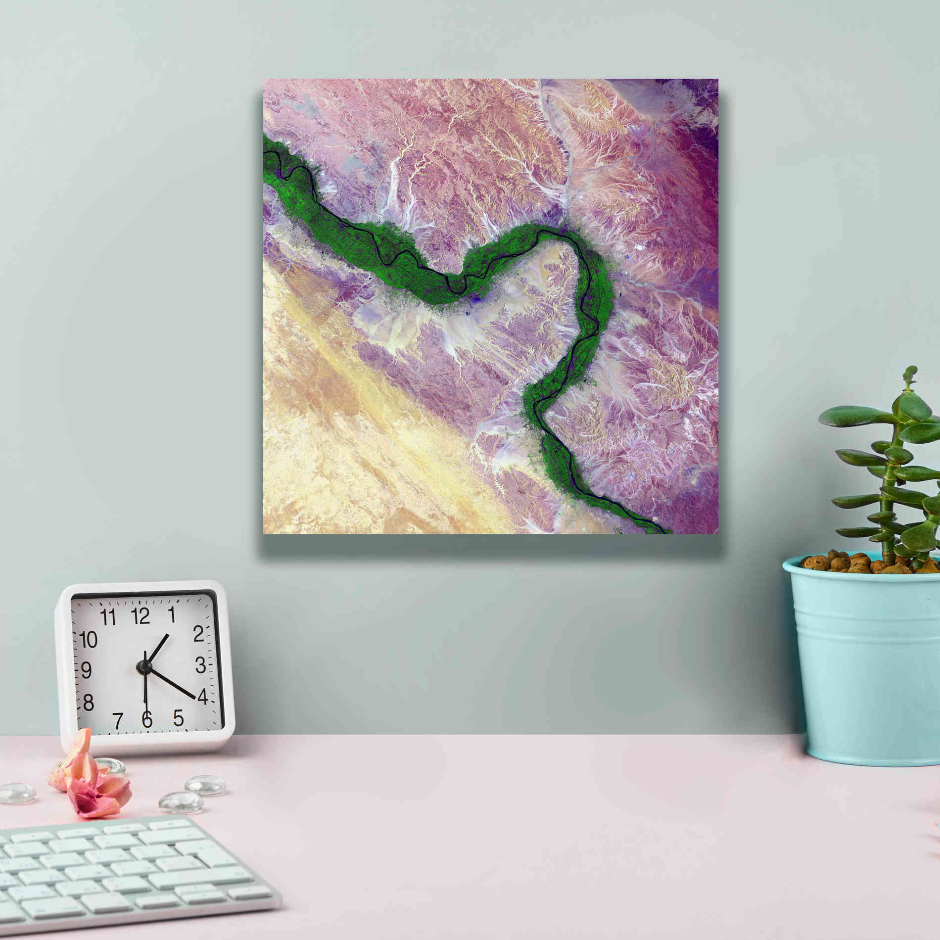 'Earth as Art: Life Along the Nile,' Canvas Wall Art,12 x 12