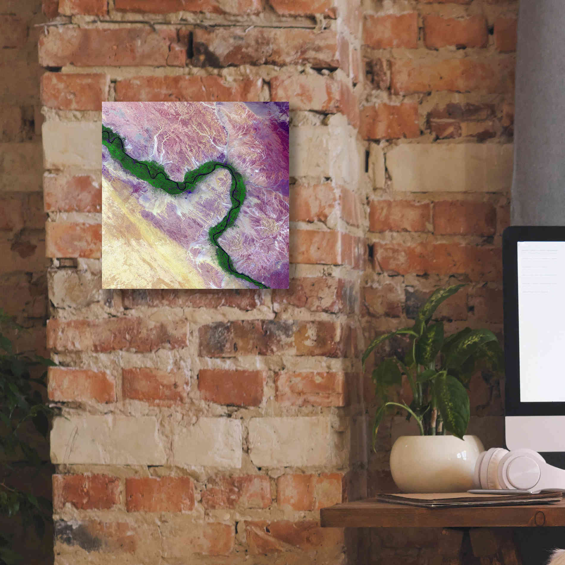 'Earth as Art: Life Along the Nile,' Canvas Wall Art,12 x 12