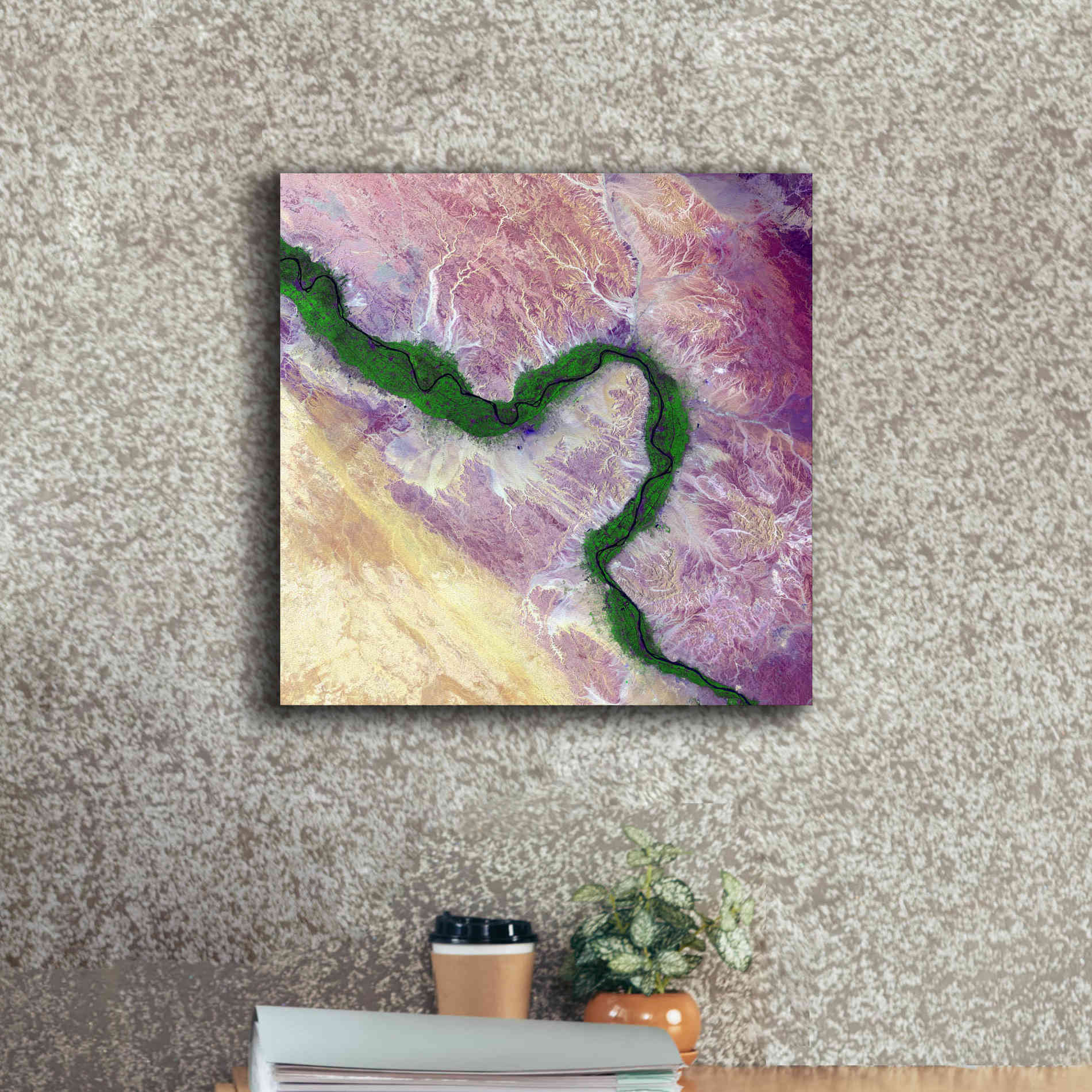 'Earth as Art: Life Along the Nile,' Canvas Wall Art,18 x 18