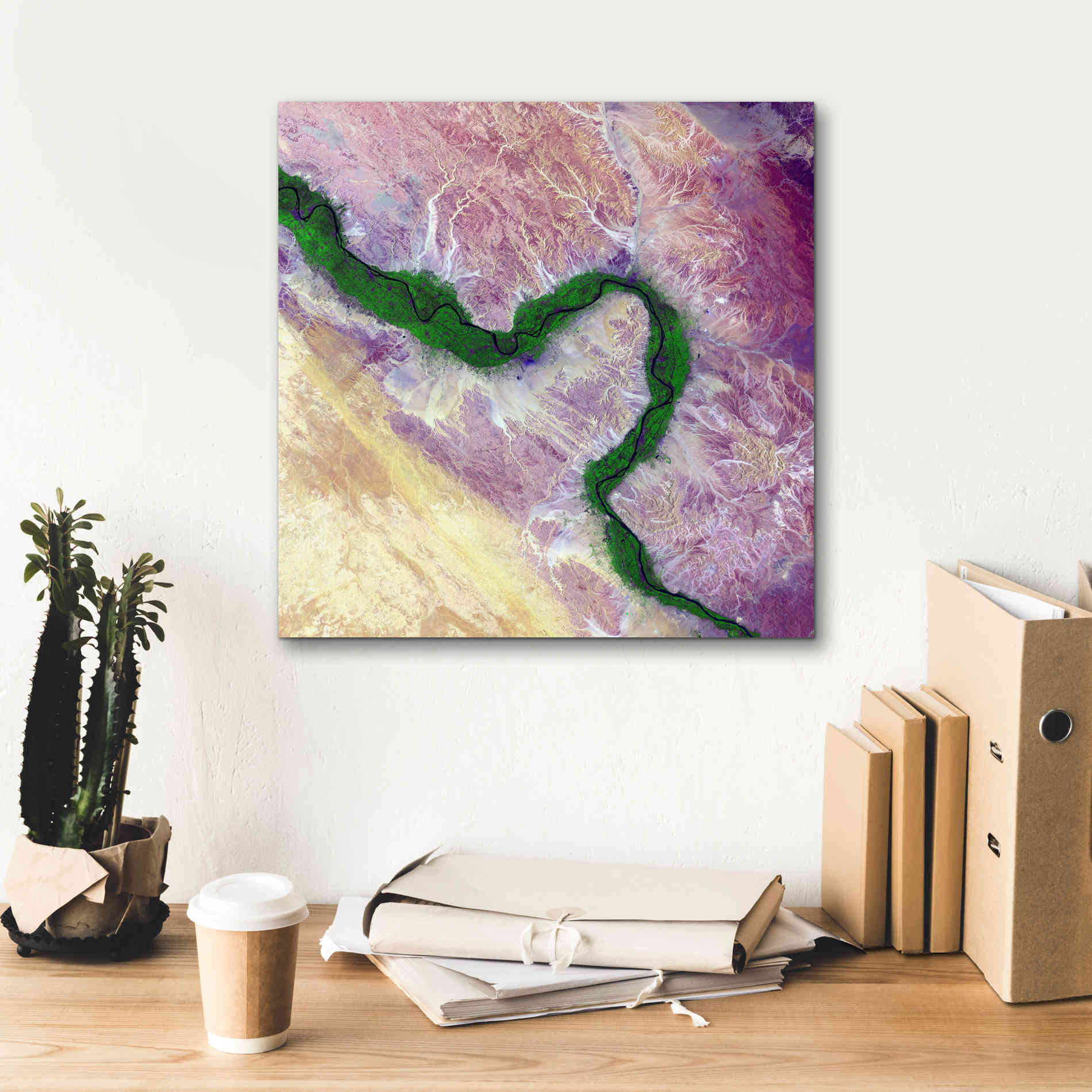 'Earth as Art: Life Along the Nile,' Canvas Wall Art,18 x 18