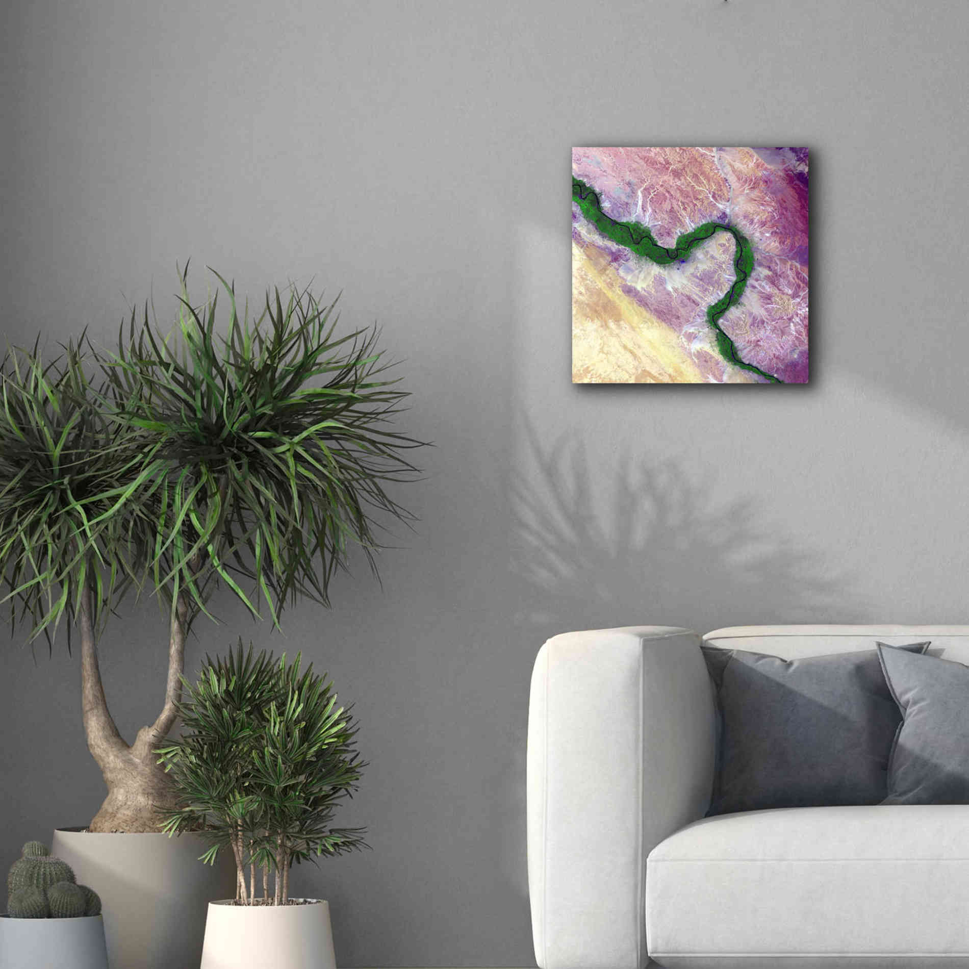 'Earth as Art: Life Along the Nile,' Canvas Wall Art,18 x 18