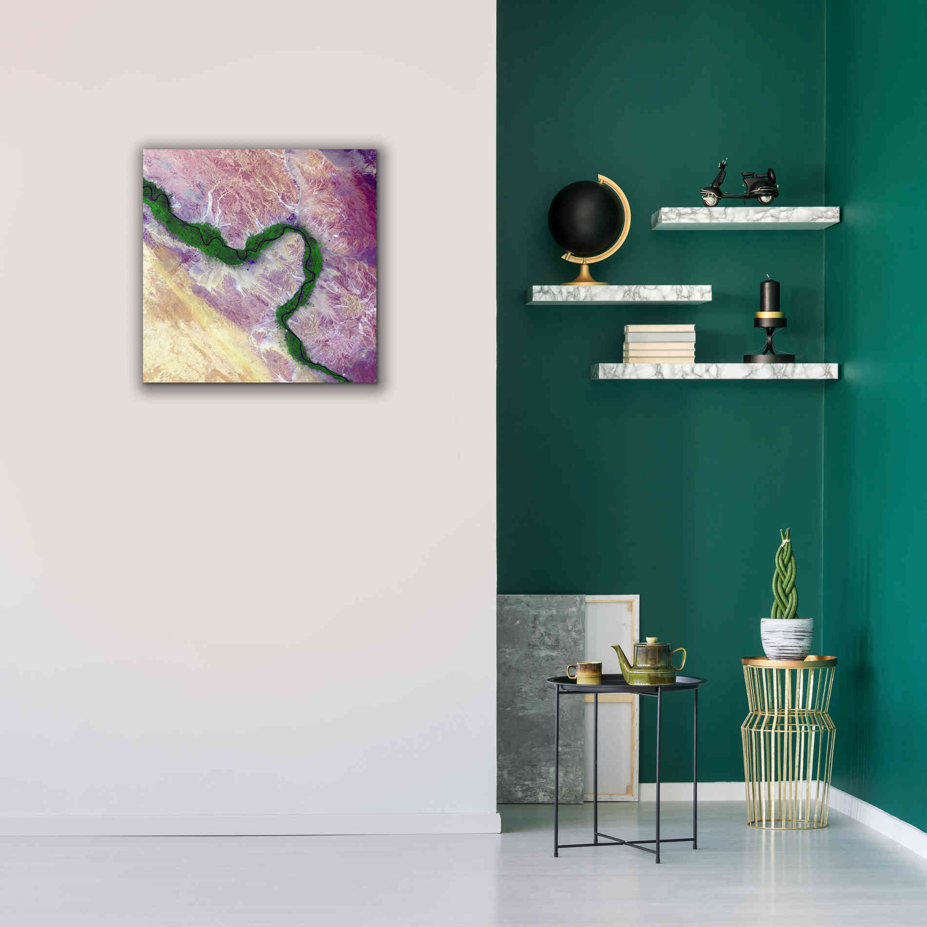 'Earth as Art: Life Along the Nile,' Canvas Wall Art,26 x 26