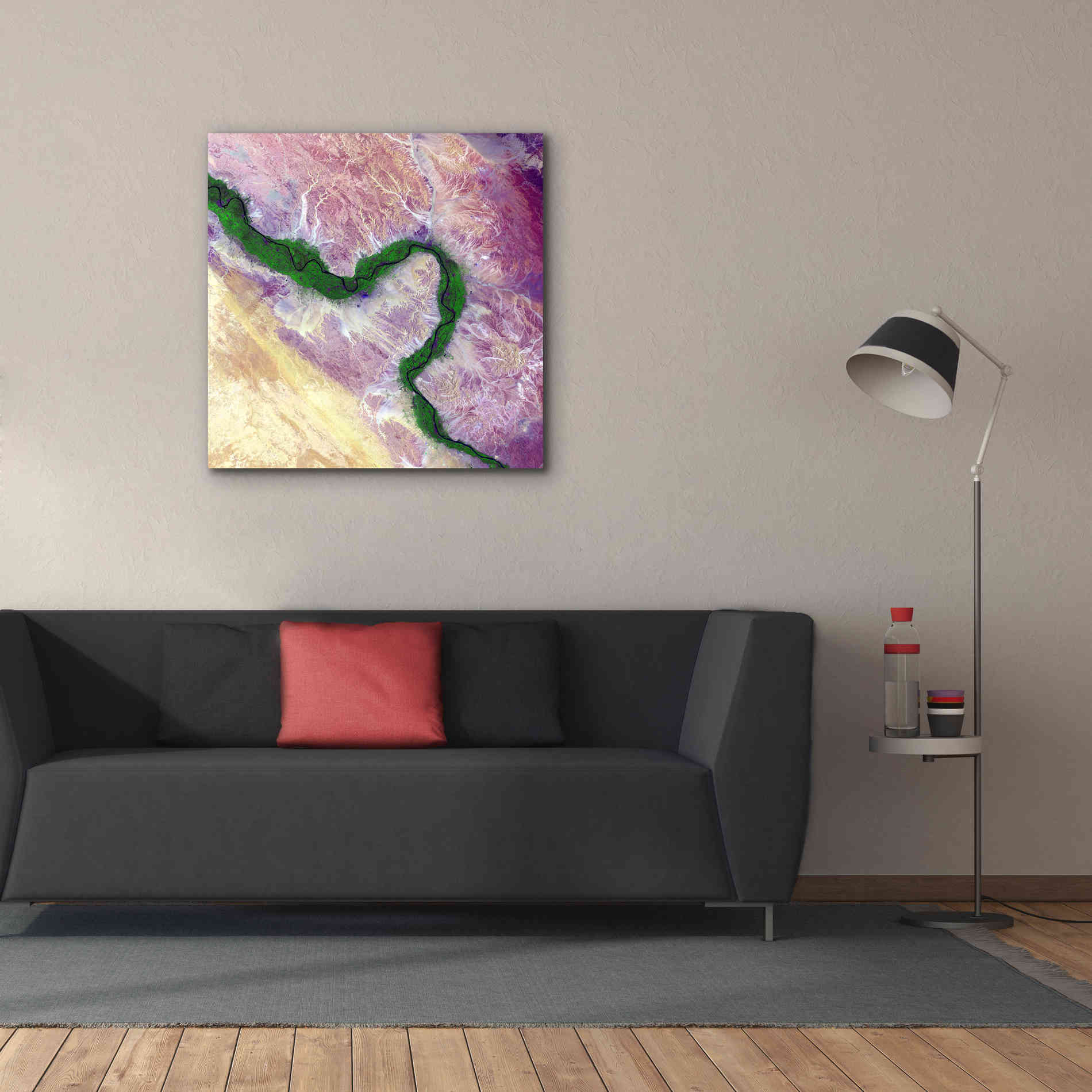 'Earth as Art: Life Along the Nile,' Canvas Wall Art,37 x 37