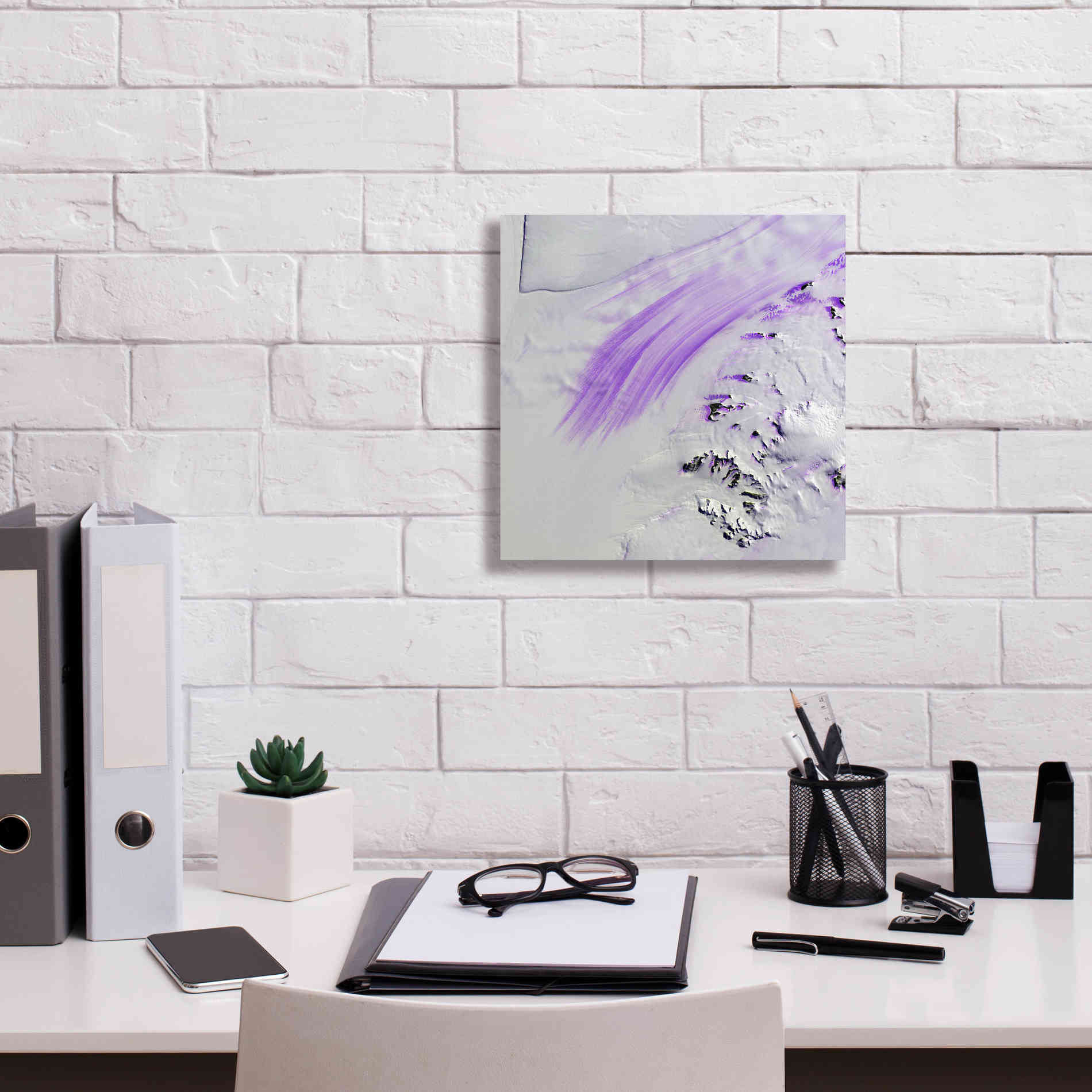 'Earth as Art: Slessor Glacier,' Canvas Wall Art,12 x 12